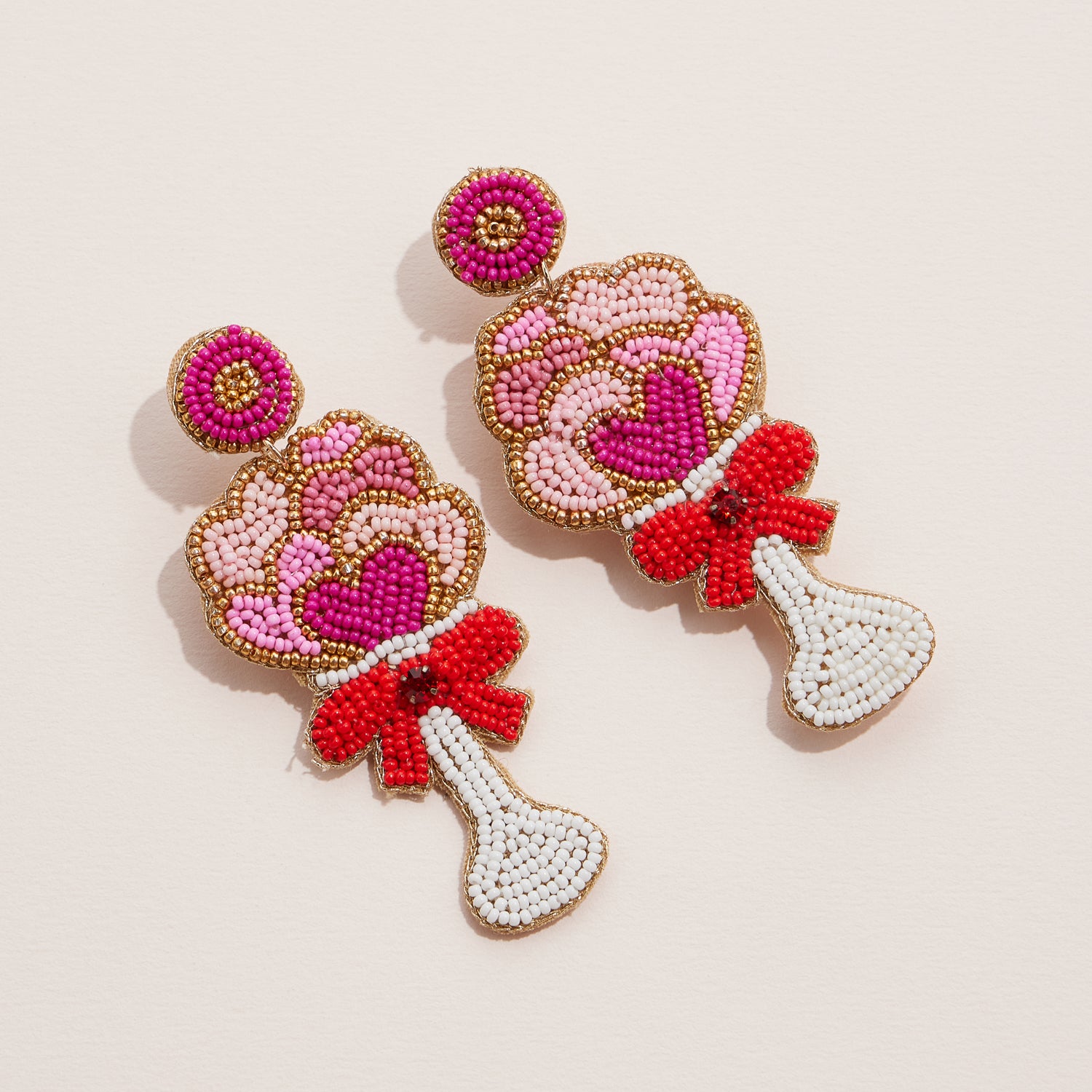 Floral Beaded Cluster Statement Earrings