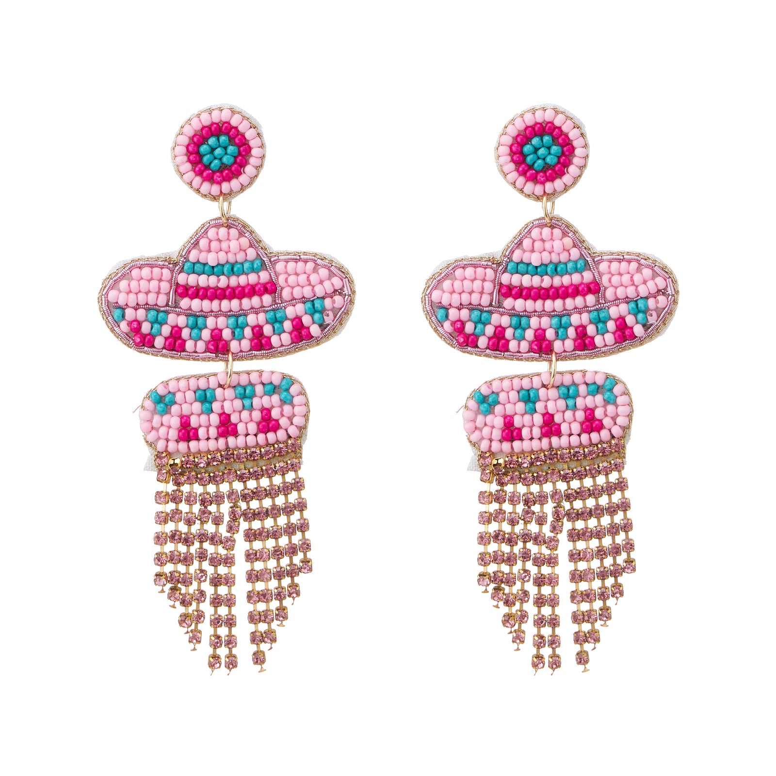 Summer Seed Bead Tassel Earrings
