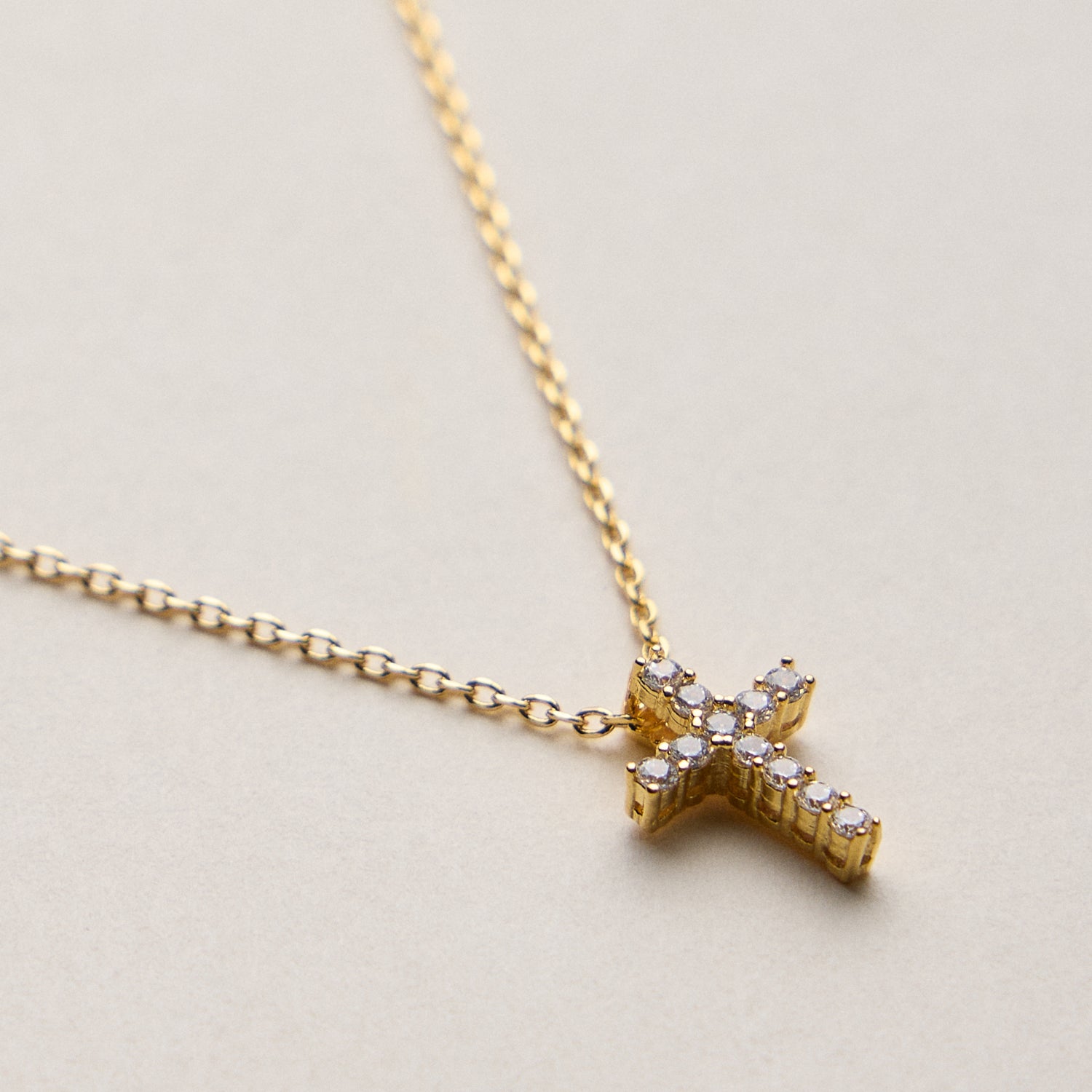 Gold Dipped Cross Pendant Necklace – Dainty CZ Christian Jewelry