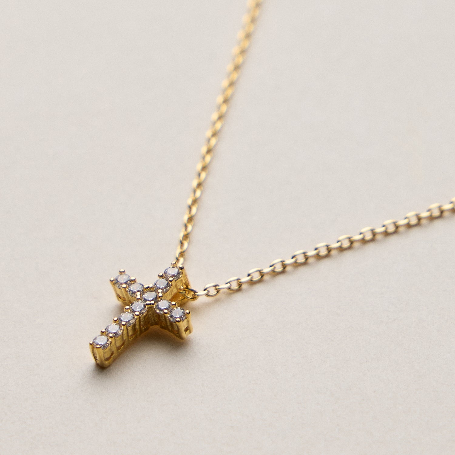 Gold Dipped Cross Pendant Necklace – Dainty CZ Christian Jewelry