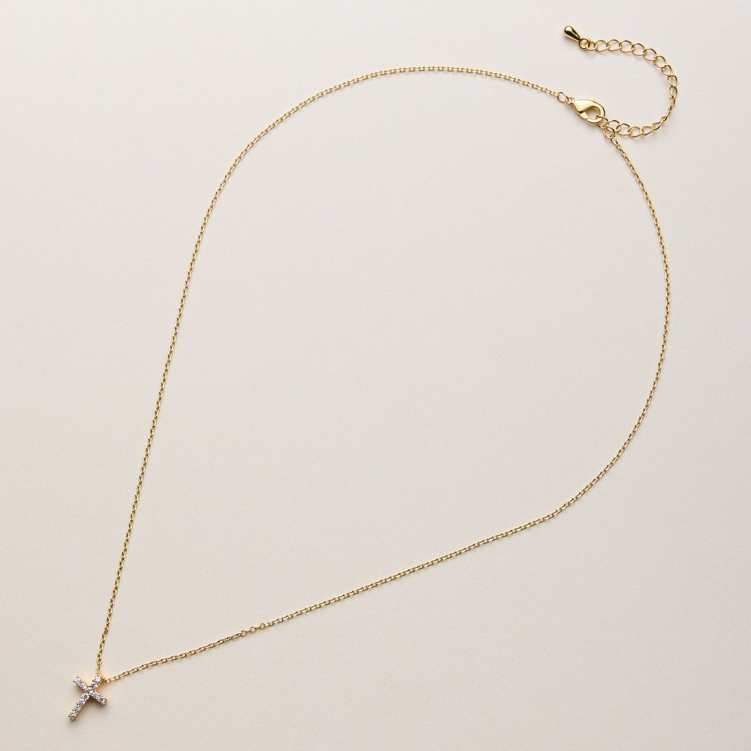 Gold Dipped Cross Pendant Necklace – Dainty CZ Christian Jewelry