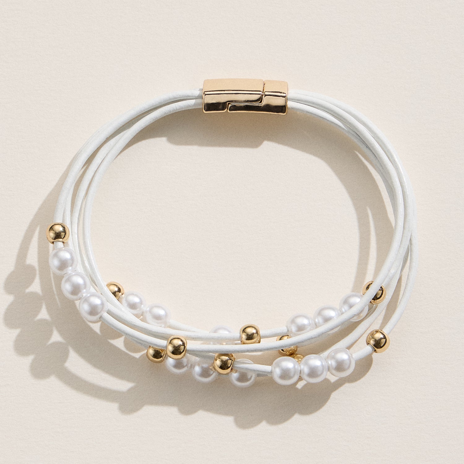 Layered Faux Pearl Strand Bracelet