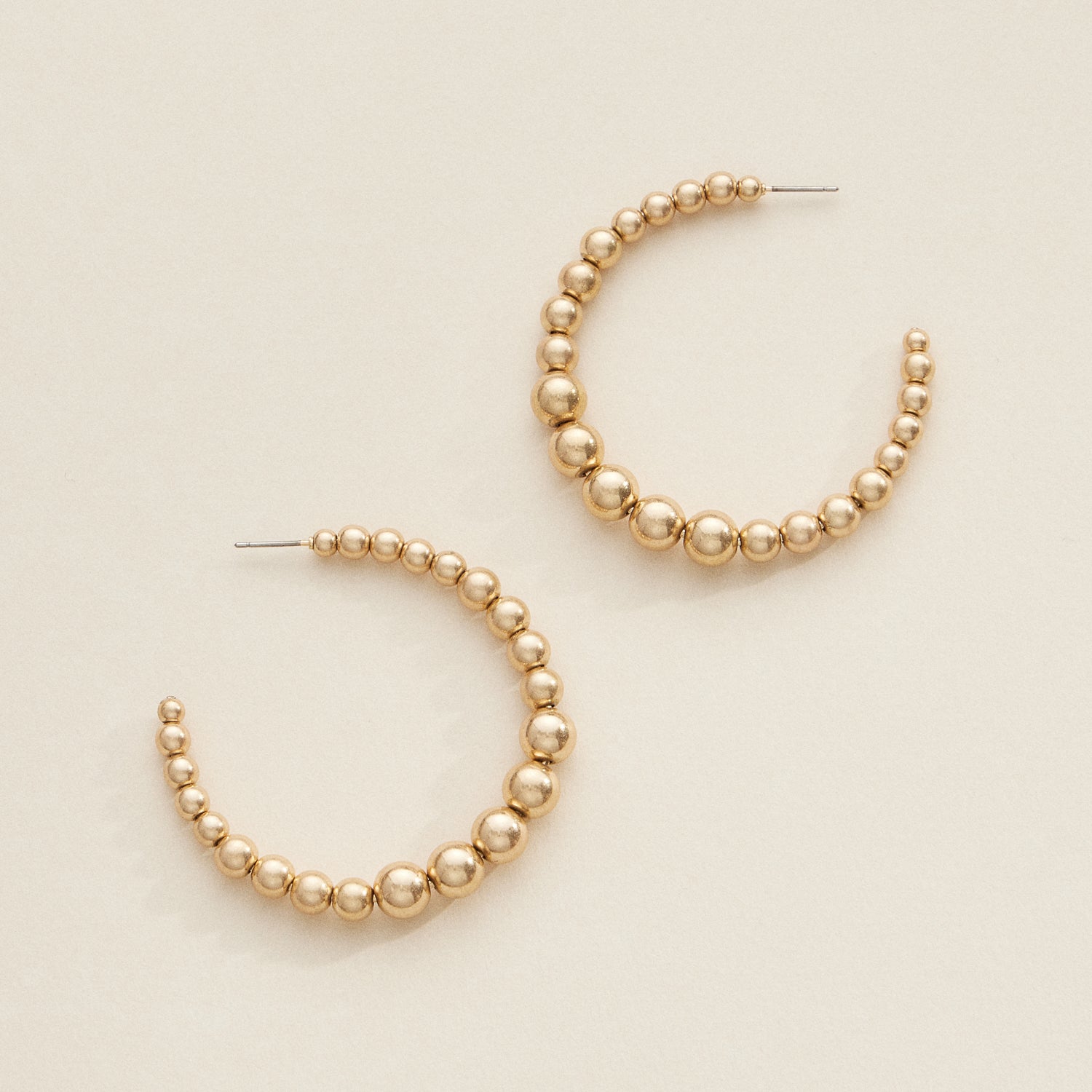 Elegant Beaded Hoop Earrings in Gold and Silver – Modern Statement Jewelry