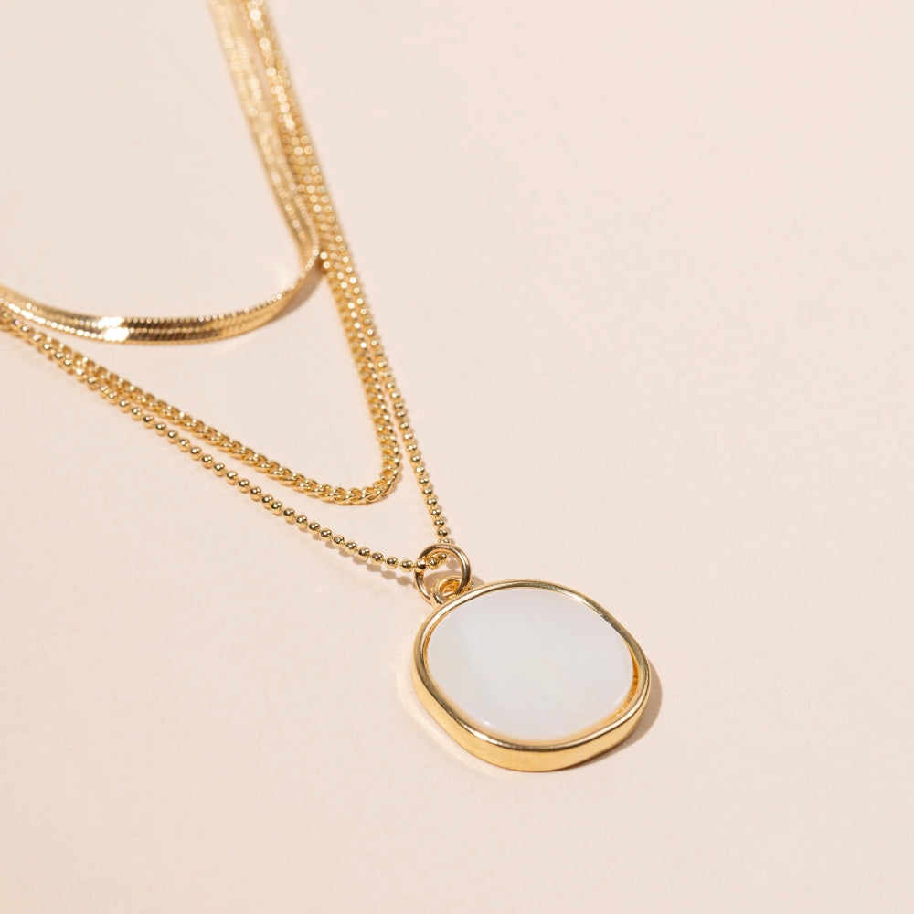 Layered Necklace | Round Charm