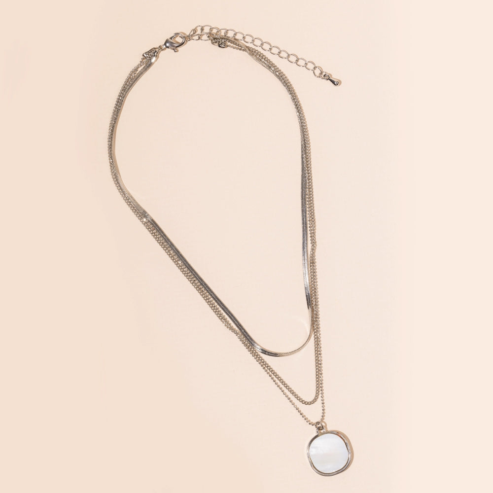 Layered Necklace | Round Charm