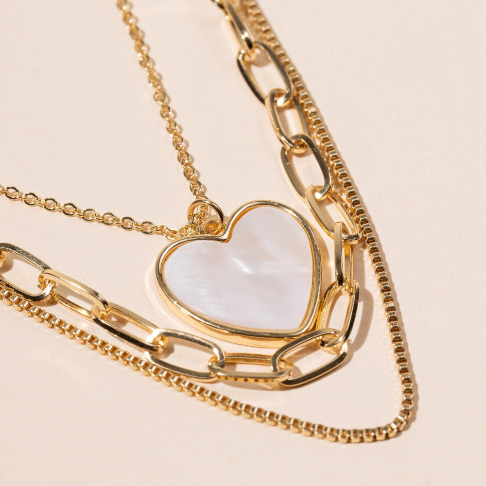 Layered Necklace | Heart Charm