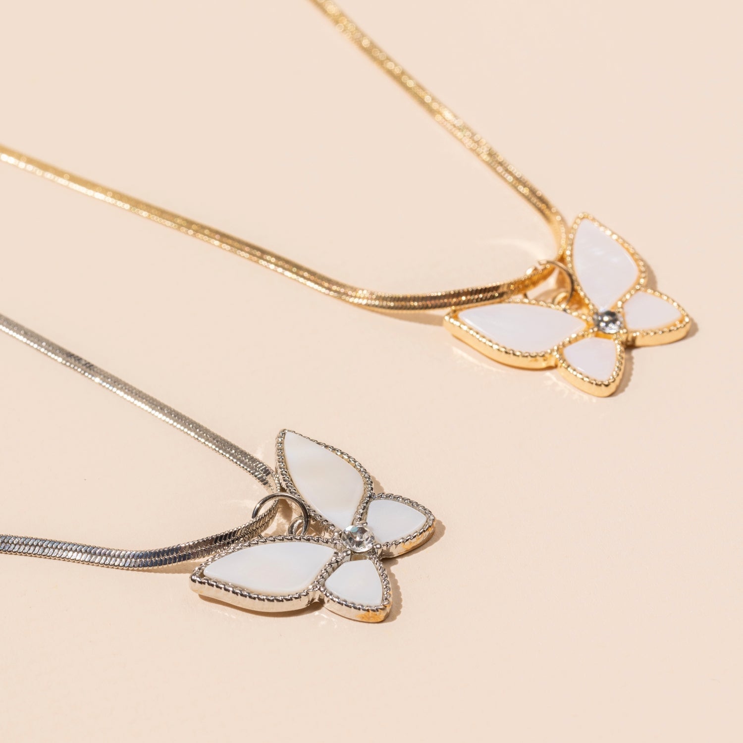 Short Necklace with Butterfly Charm