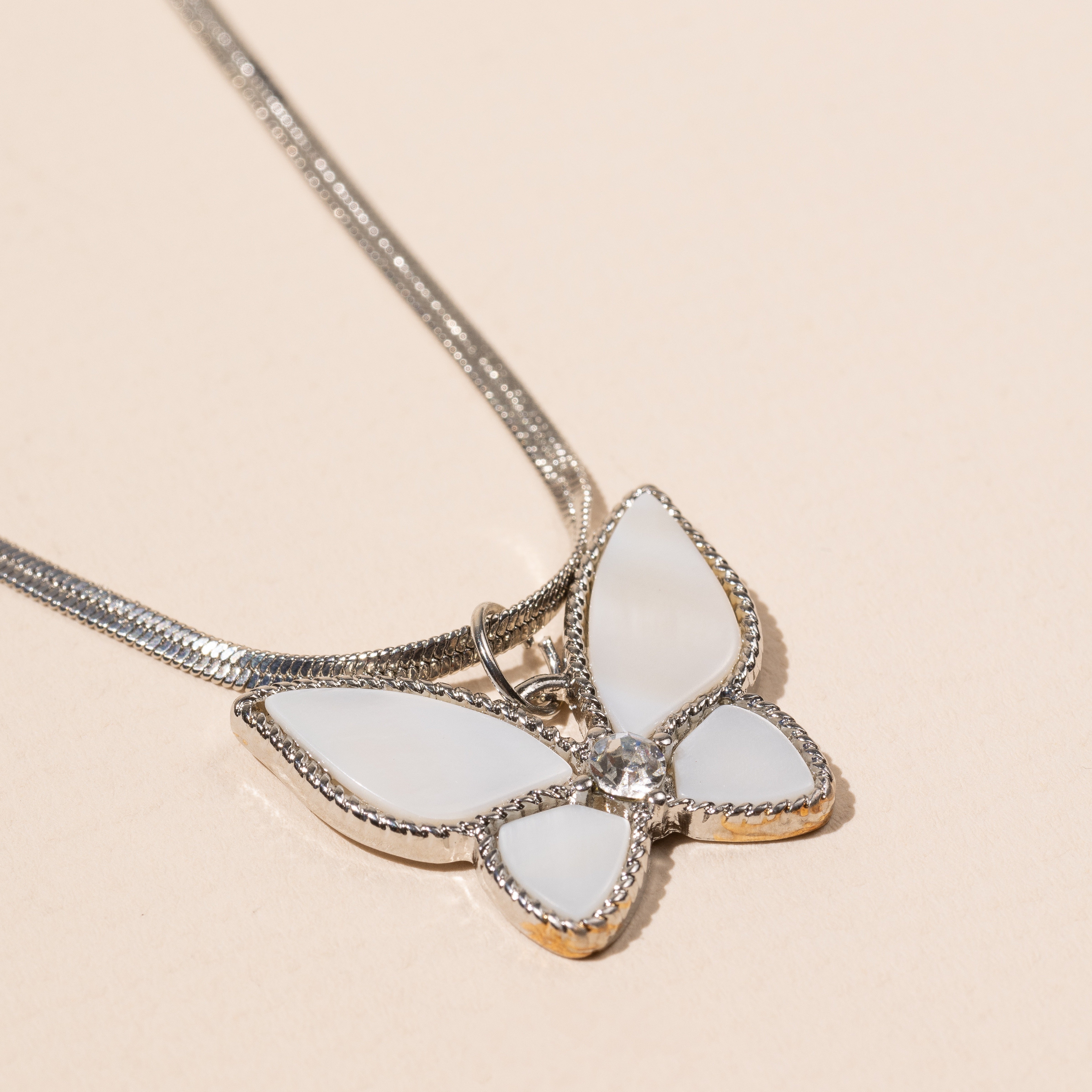 Short Necklace with Butterfly Charm