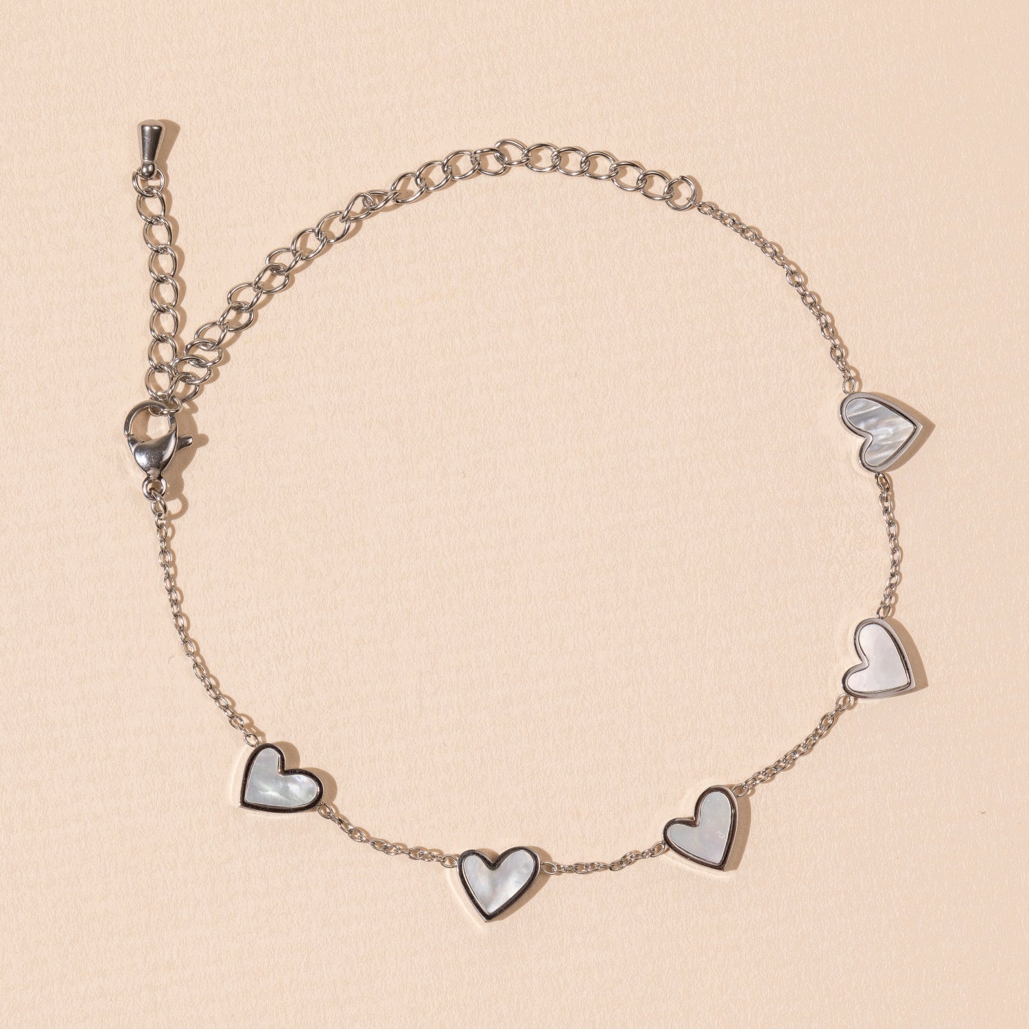 18K Gold-Dipped Stainless Steel Anklet with Heart Charms - Frem