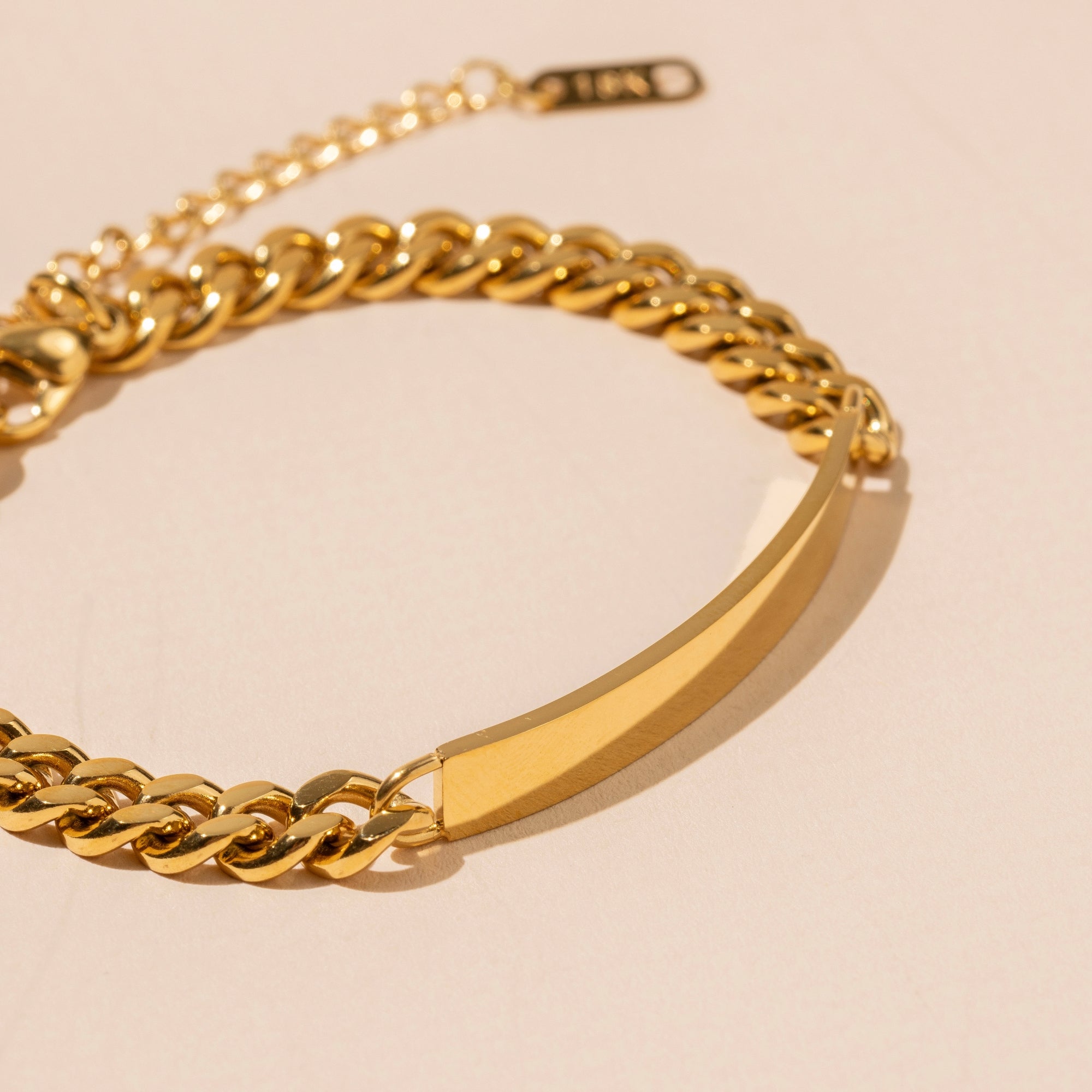 18K Gold Dipped Stainless Steel Chain Linked Bracelet
