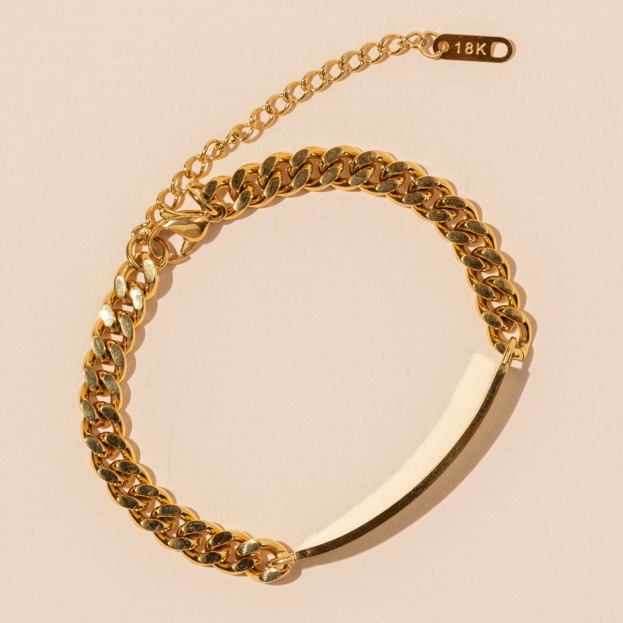 18K Gold Dipped Stainless Steel Chain Linked Bracelet
