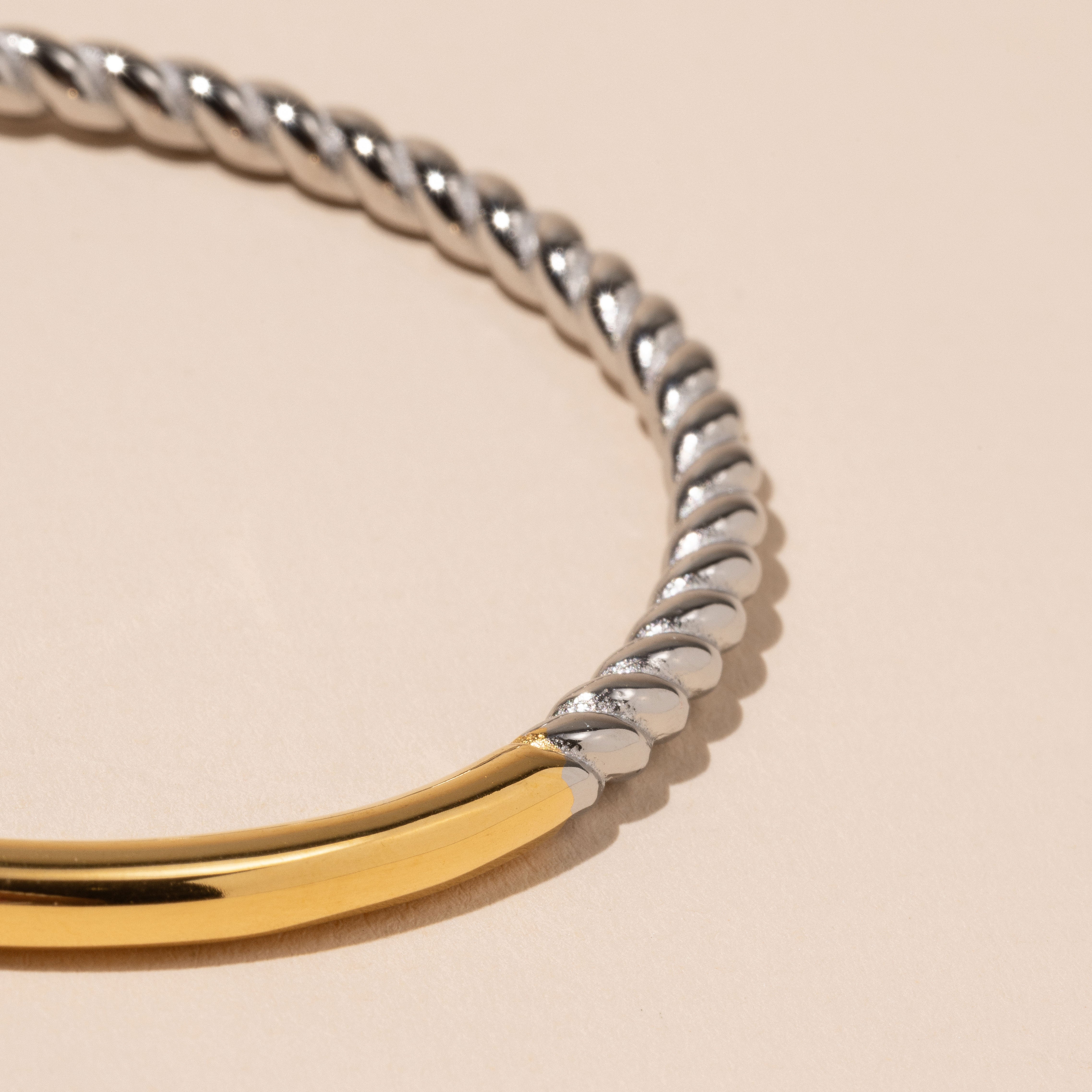 18K Gold dipped Stainless Steel Twisted Bracelet