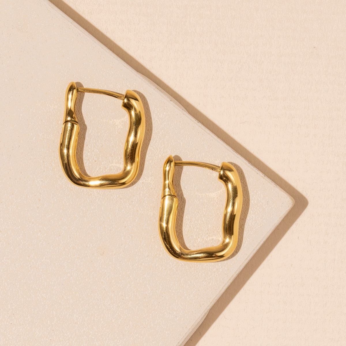 U-Shape 18K Gold Plated Stainless Steel Earrings