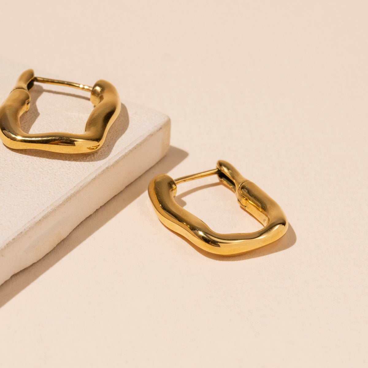 U-Shape 18K Gold Plated Stainless Steel Earrings