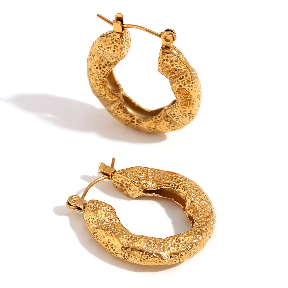 Organic Shape 18K Gold Plated Stainless Steel Earrings