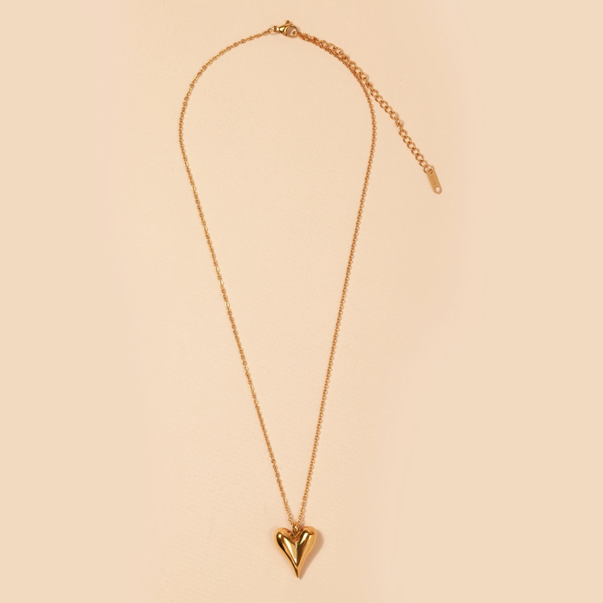 Heart Charm 18K Gold-Plated Stainless Steel Necklace