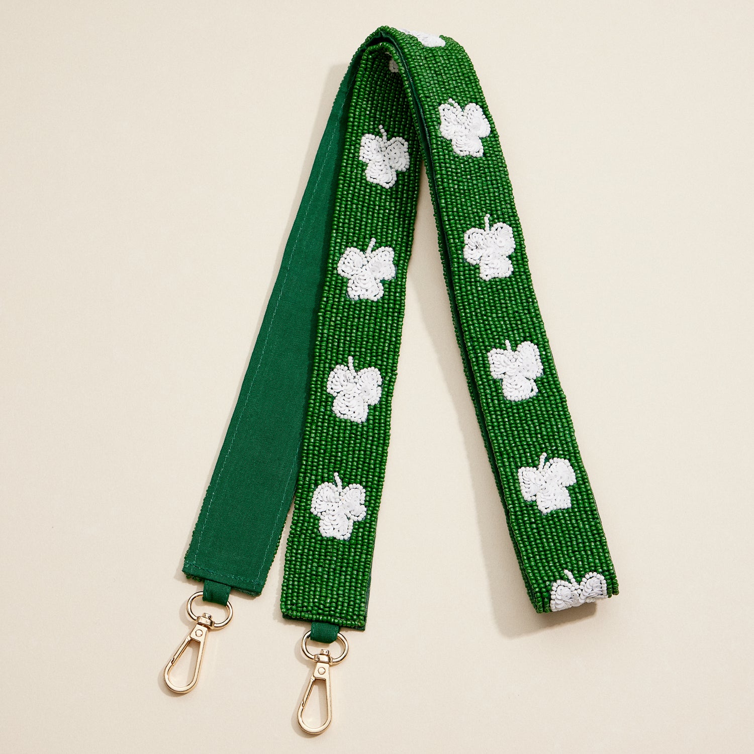 Beaded Shamrock Bag Strap – St. Patrick’s Day Accent