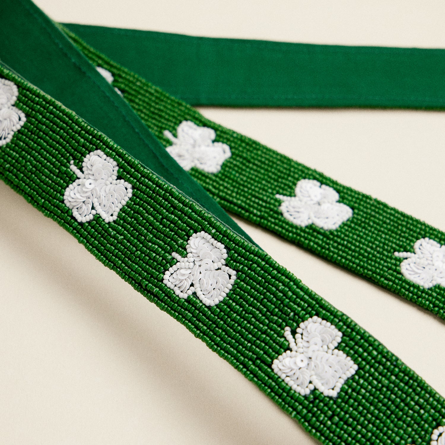 Beaded Shamrock Bag Strap – St. Patrick’s Day Accent