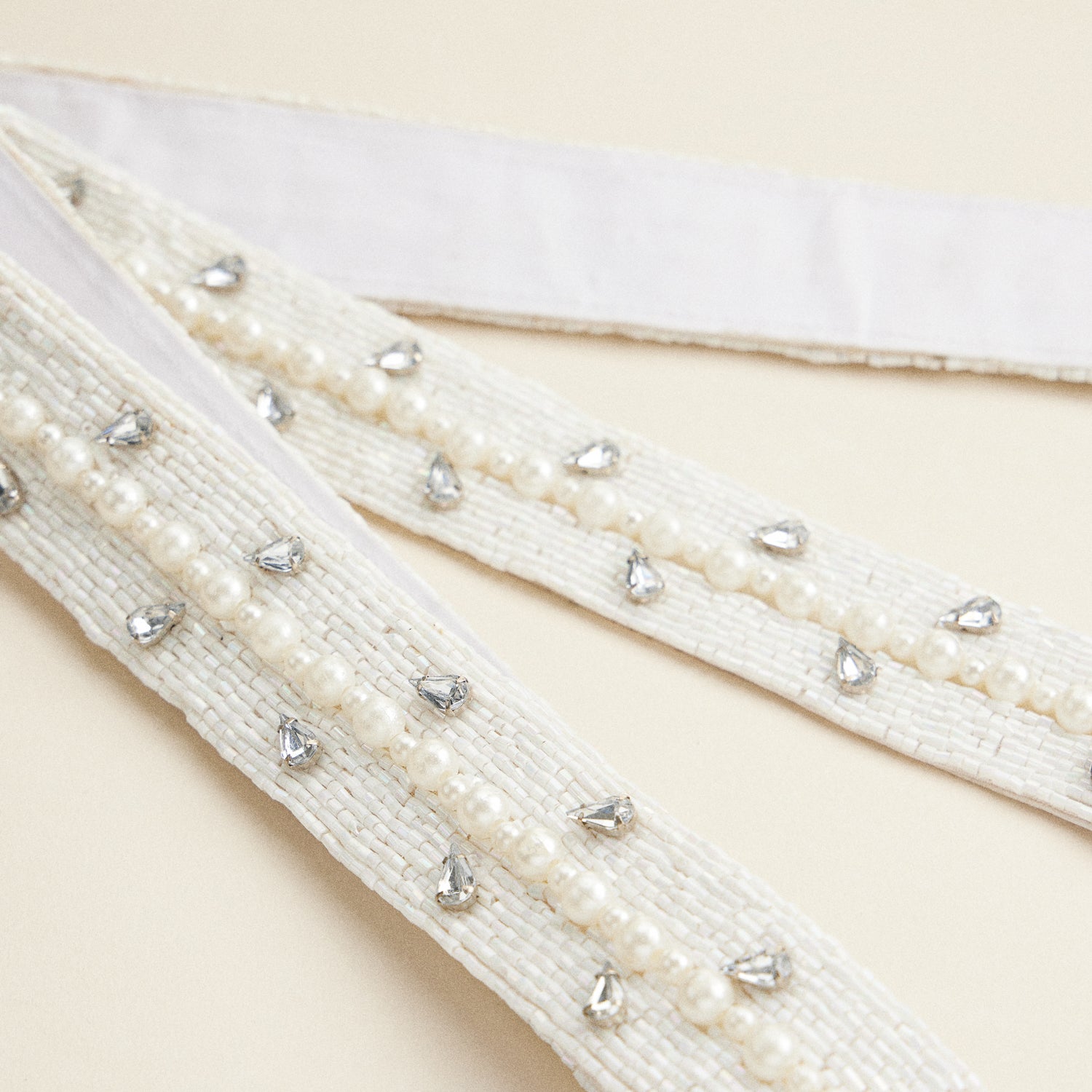 Pearl & Crystal Beaded Bag Strap – Elegant Purse & Tote Accessory