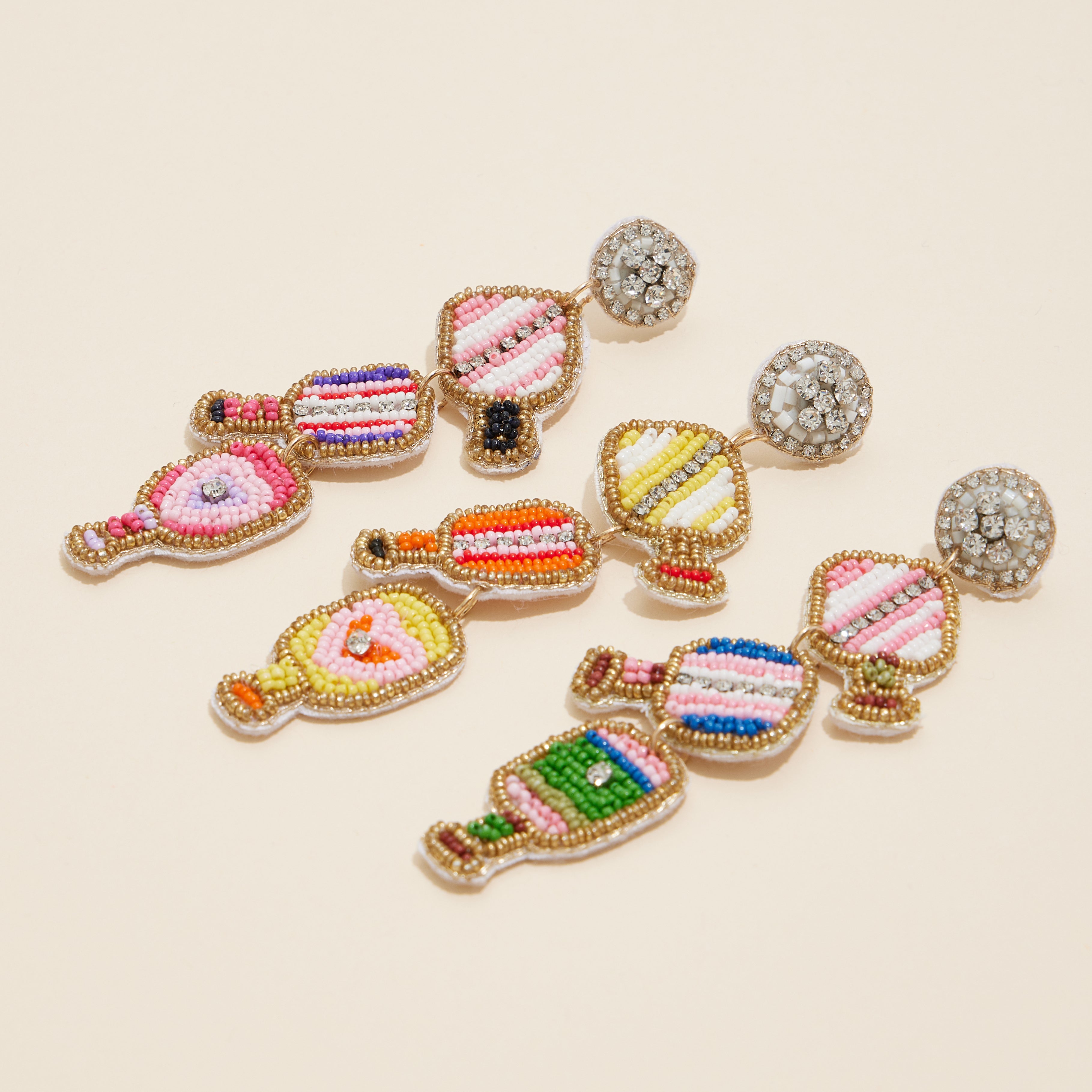 Elegant Sports Rocket Seed Beaded Dangling Earrings