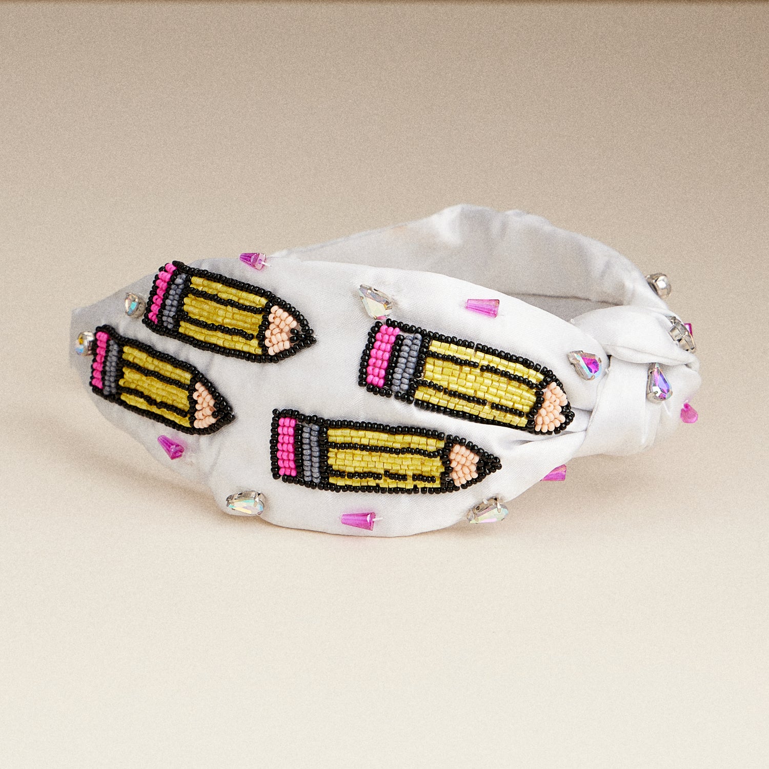 Beaded Pencil Headband – Back-to-School Statement Hair Accessory for Teachers