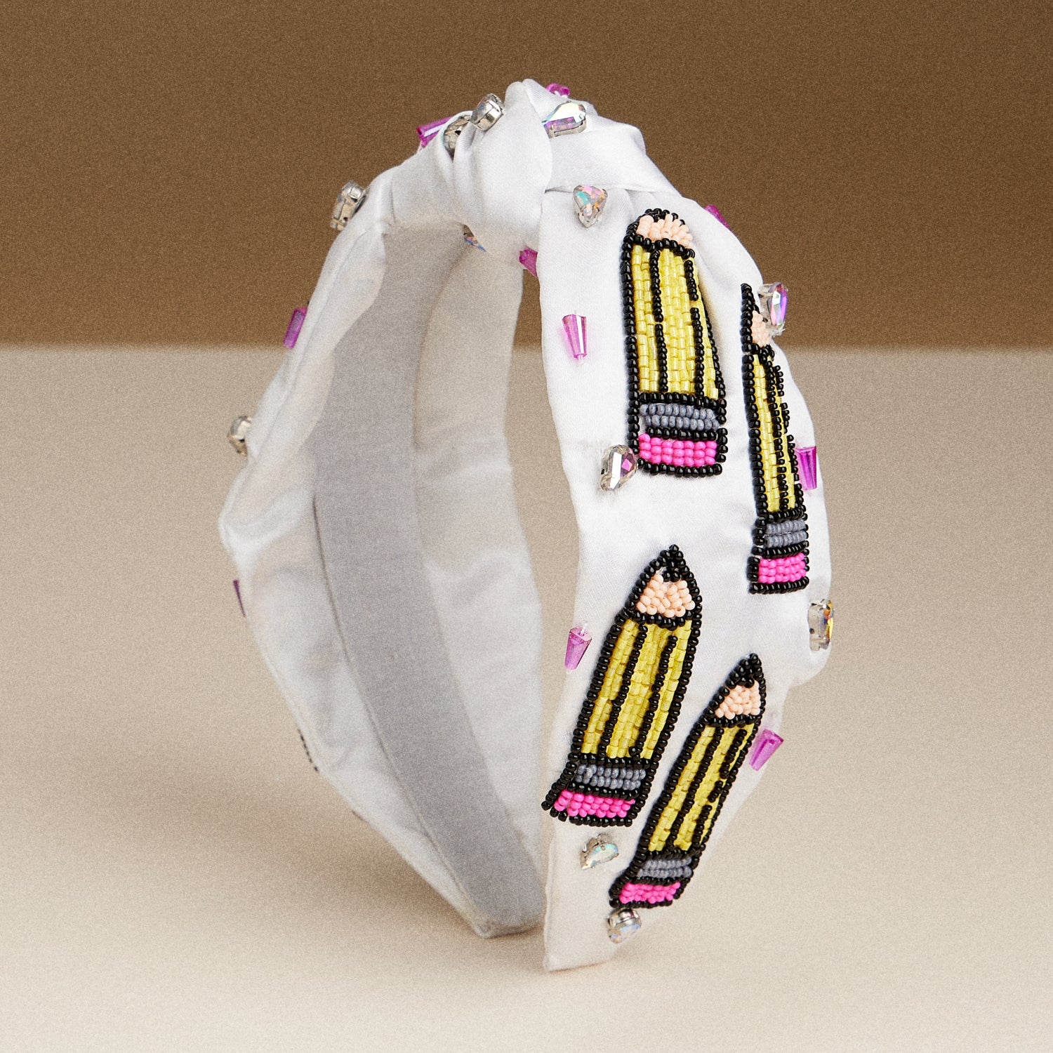 Beaded Pencil Headband – Back-to-School Statement Hair Accessory for Teachers