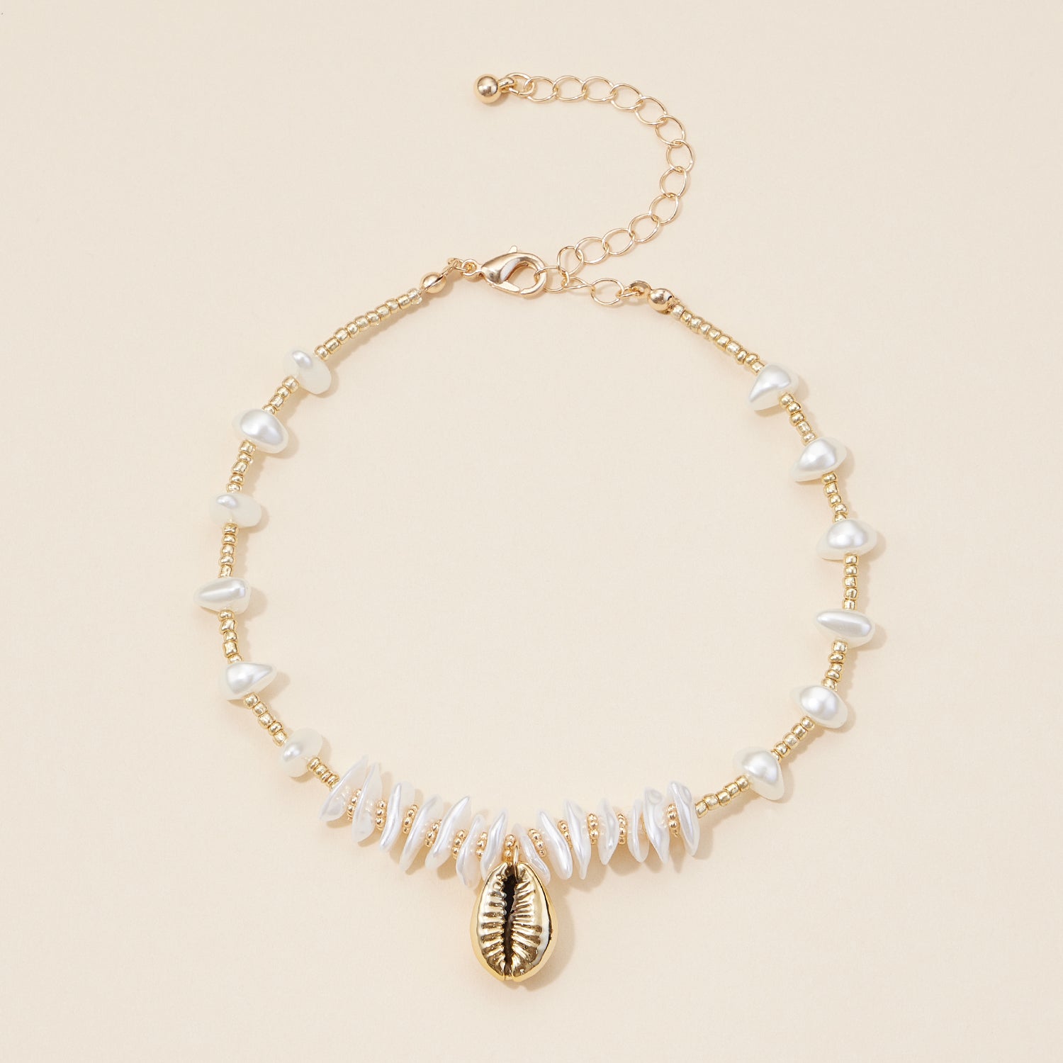 Shell Charm Seed Beaded Bracelet