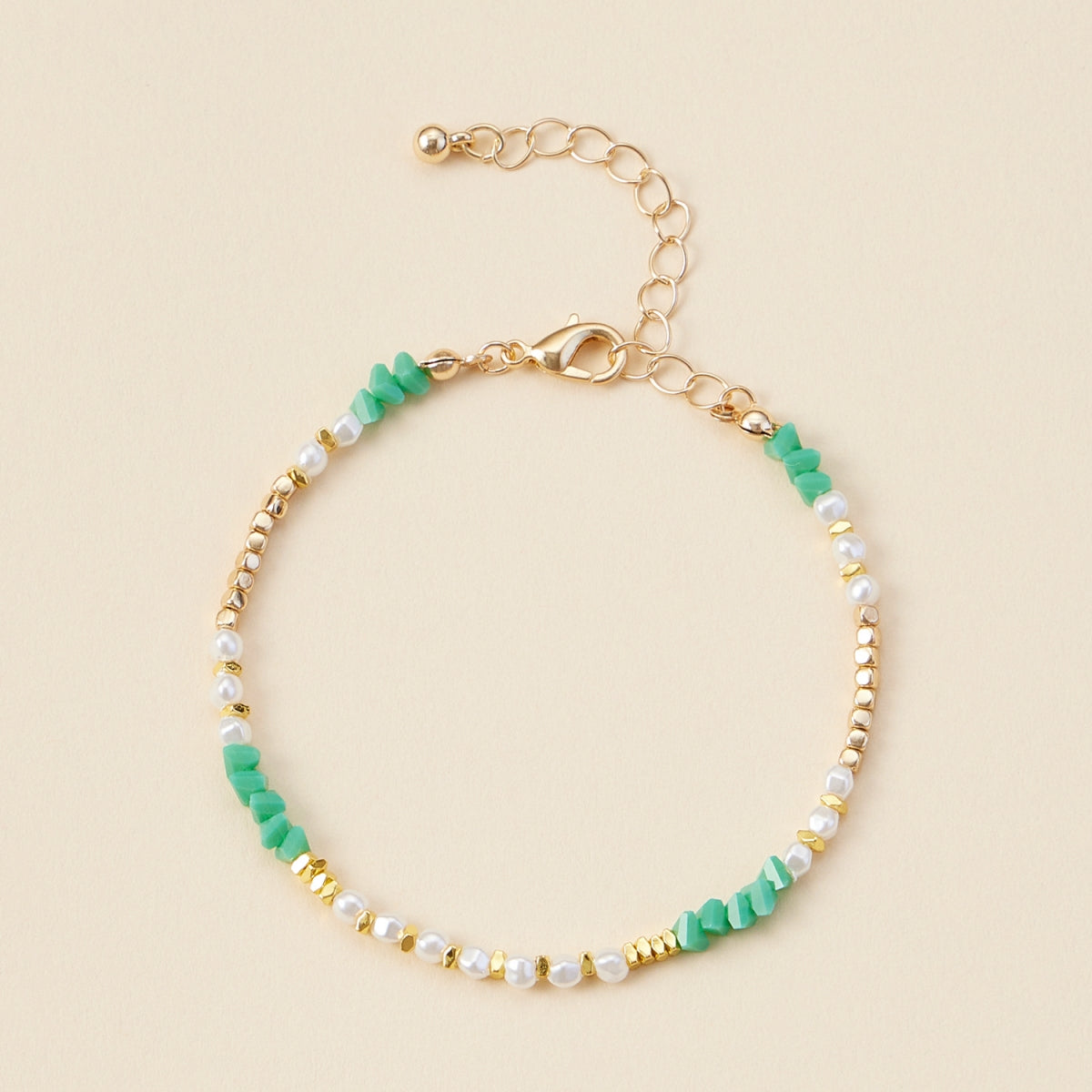 Pearl & Glass Bead Anklet - Frem