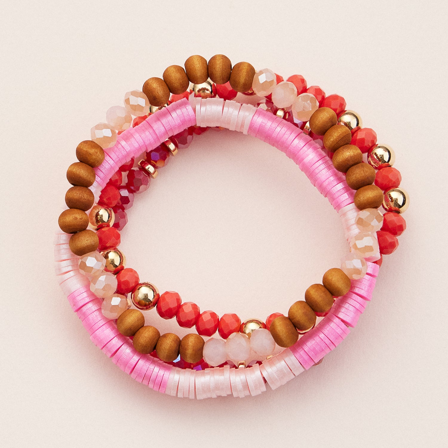 Stackable Beaded Bracelet Sets in Vibrant and Neutral Tones