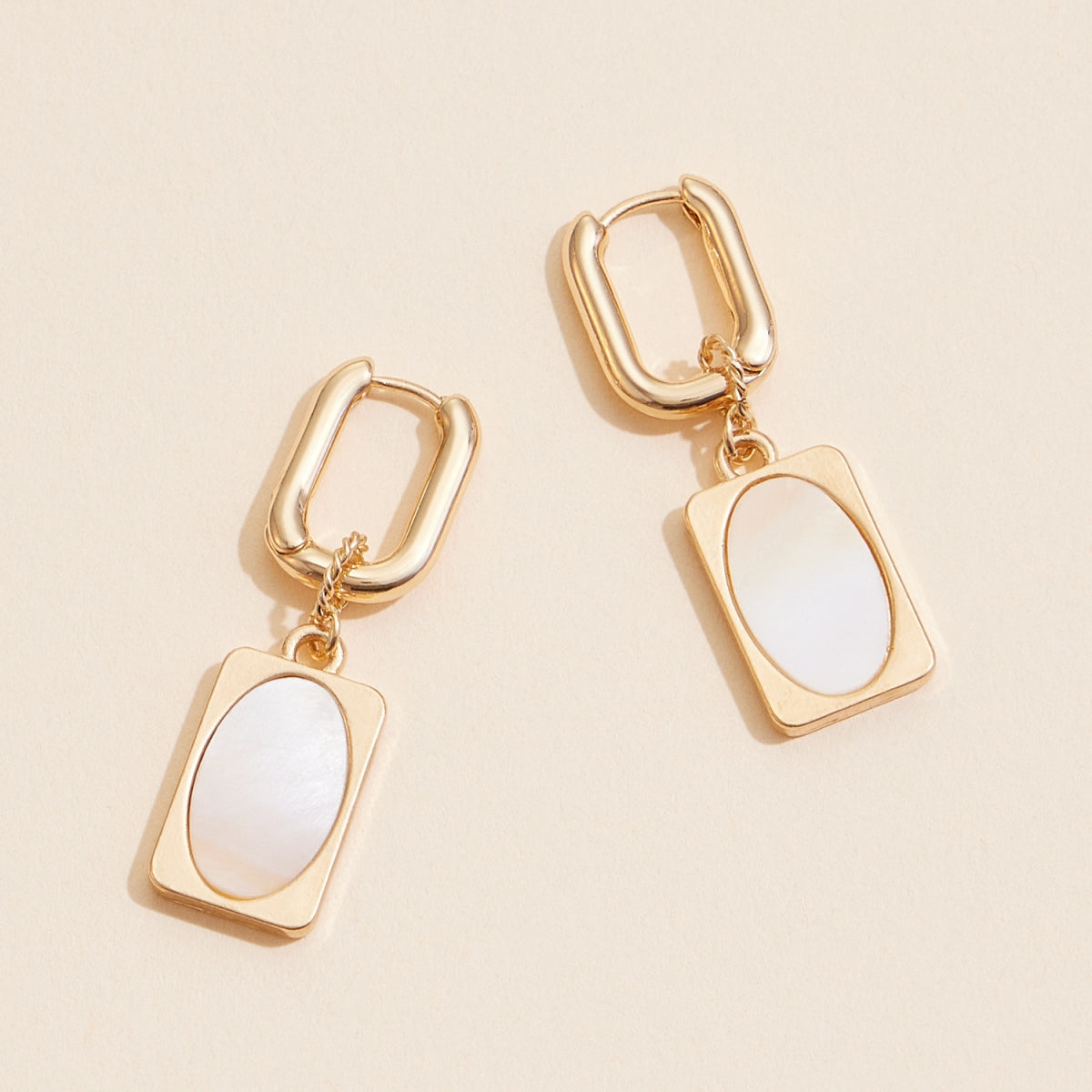 Shell Charm Hoop Earrings