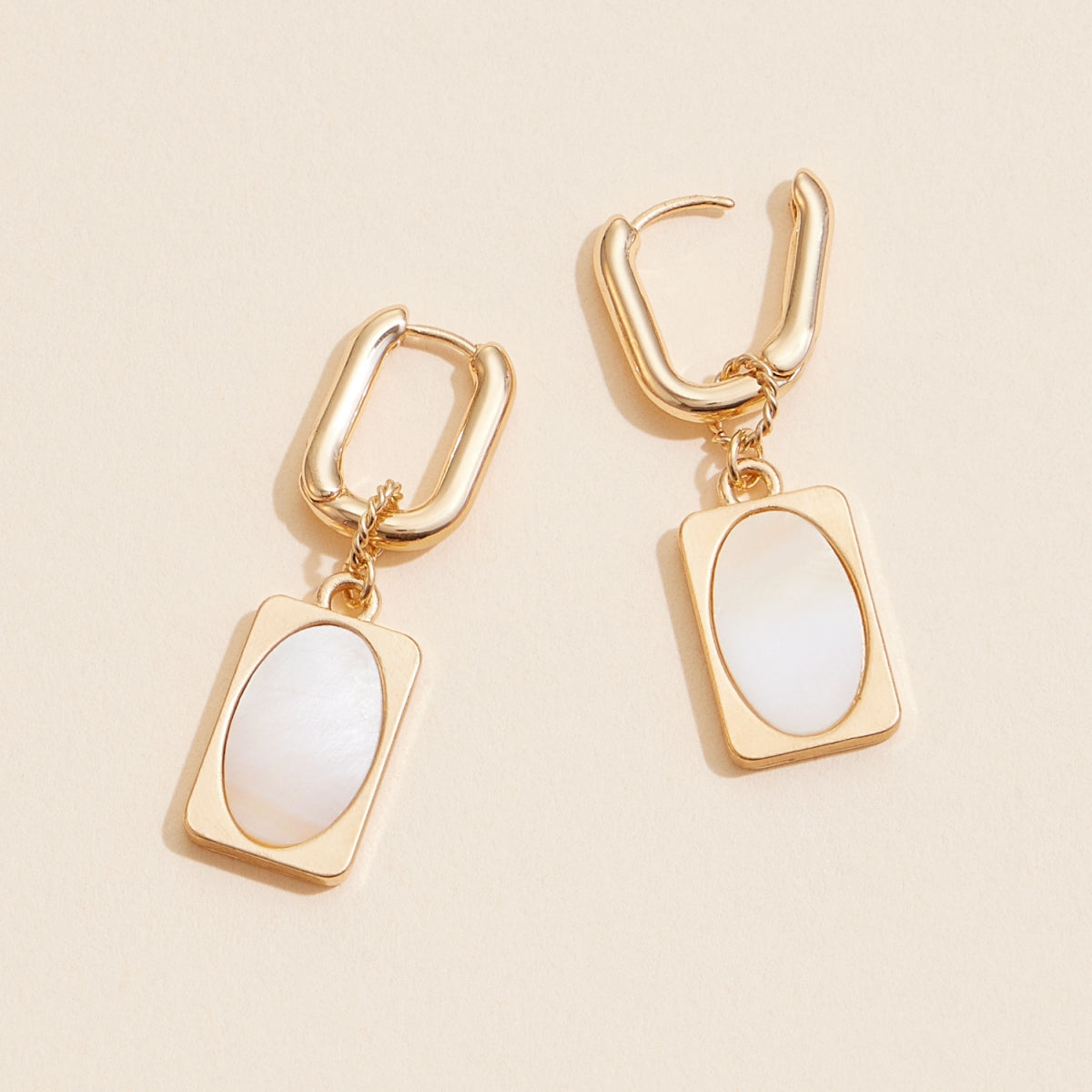Shell Charm Hoop Earrings