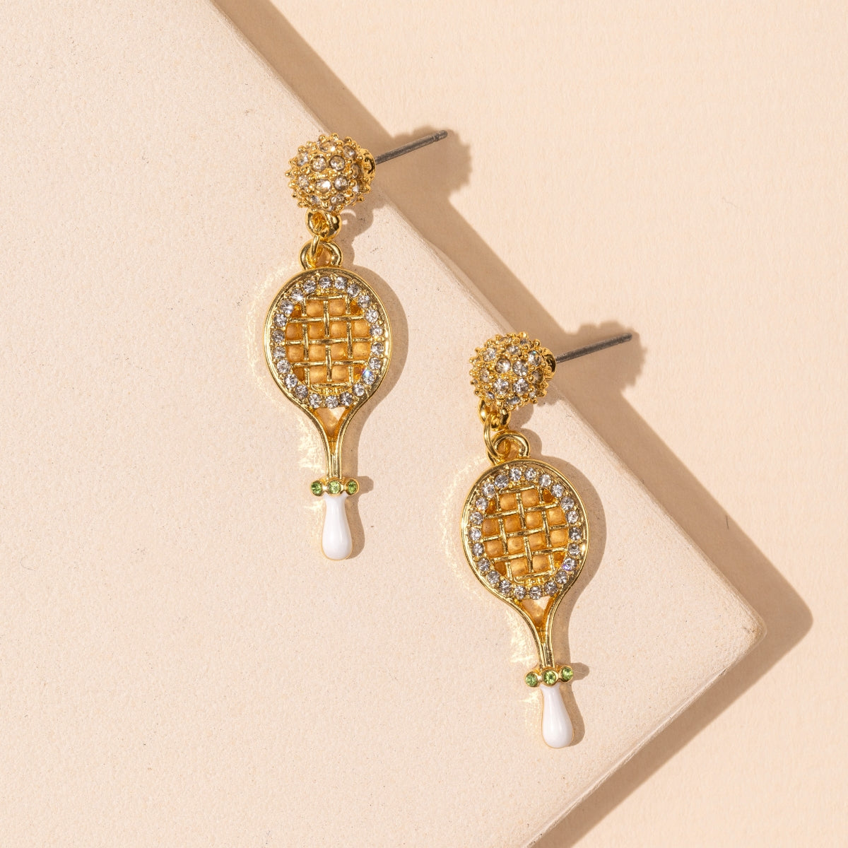 Tennis Enamel 18K Gold-Plated Dangle Earrings
