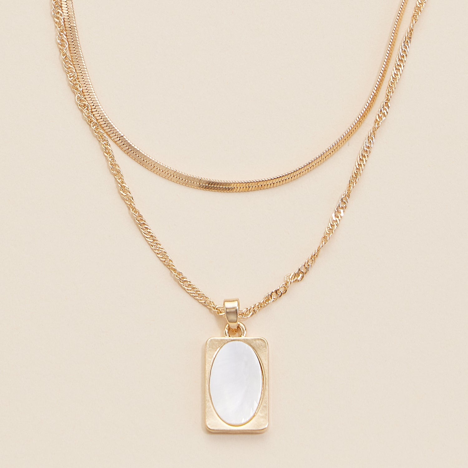 Layered Necklace with Shell Charm