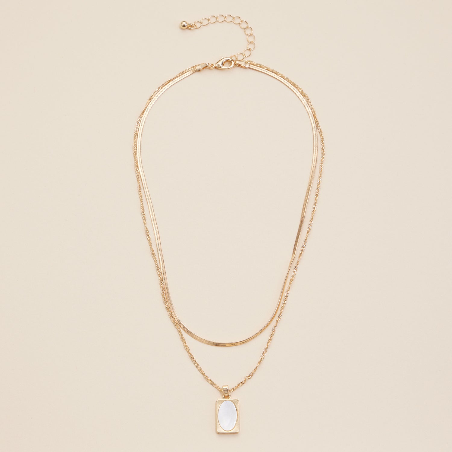 Layered Necklace with Shell Charm