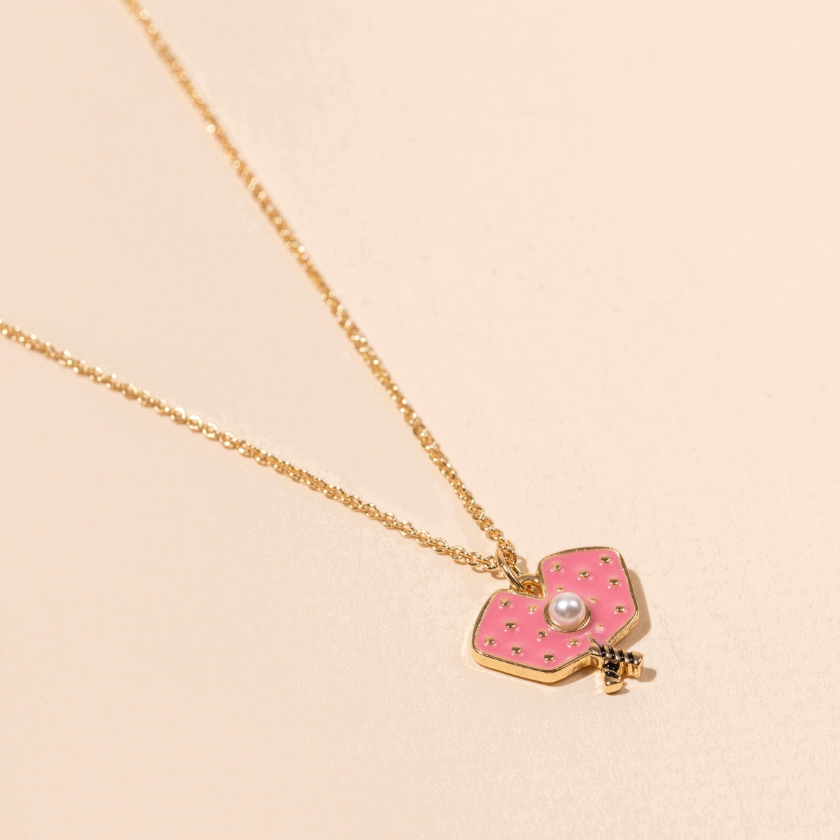 Enamel Pickleball 18K Gold-Plated Necklace