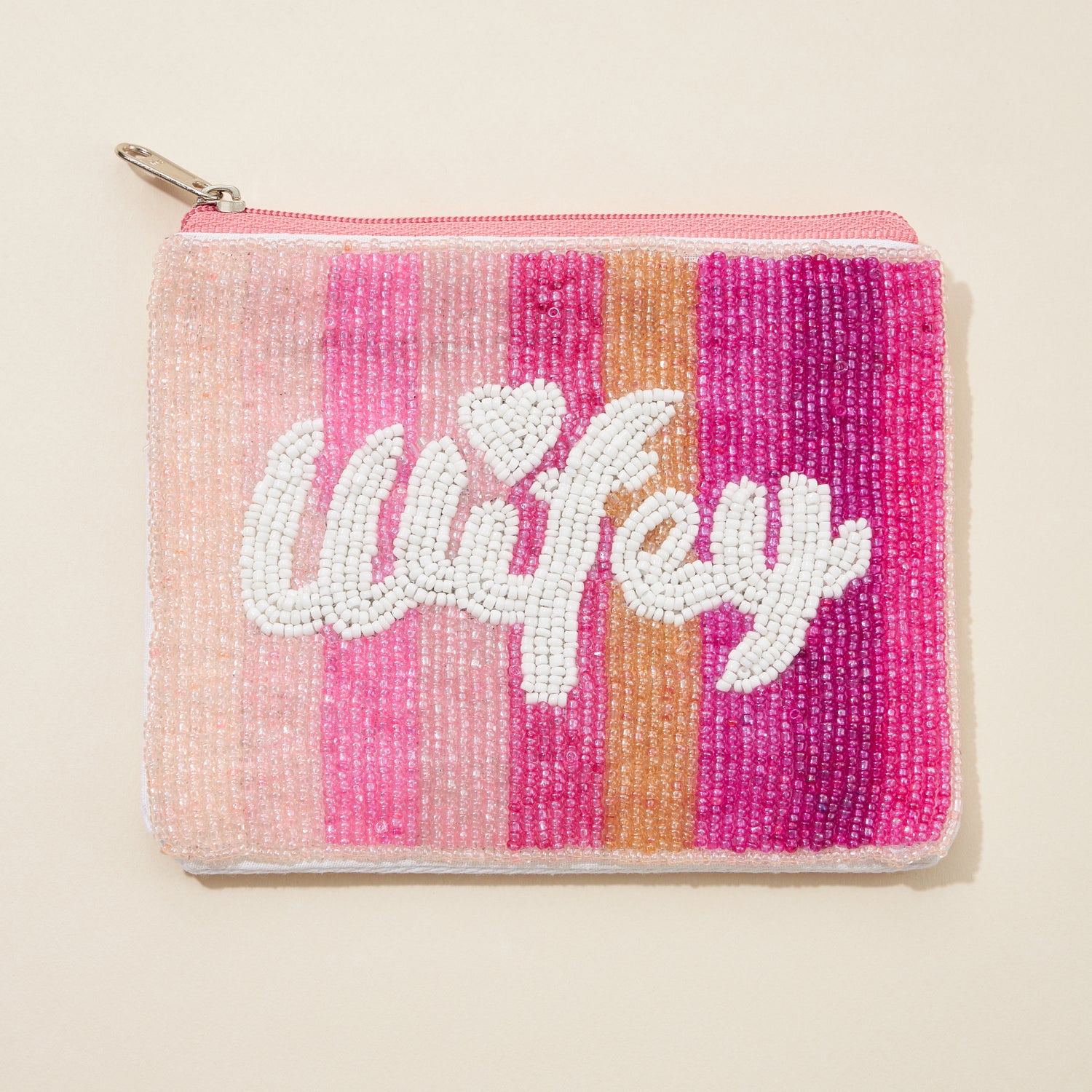 Beaded “Wifey” Stripe Pouch