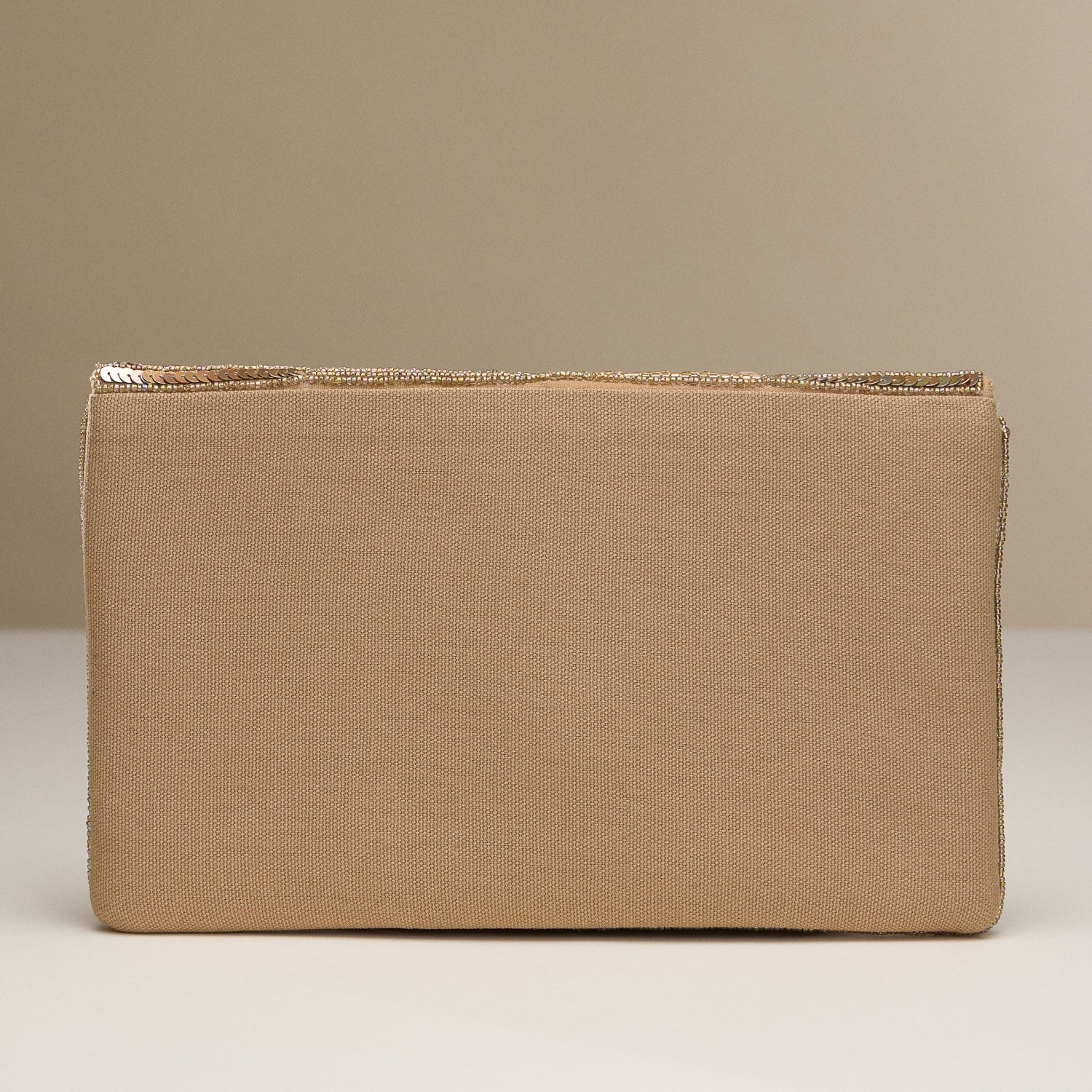 Gold Sequin Evening Clutch – Beaded Fringe with Chain Strap