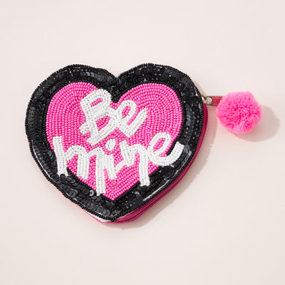 "BE MINE" Heart Shaped Coin Pouch
