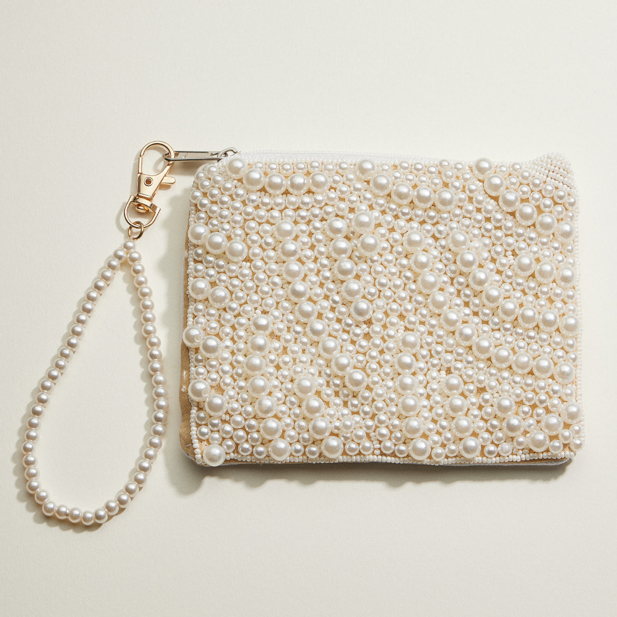 Elegant Pearl Beaded Clutch
