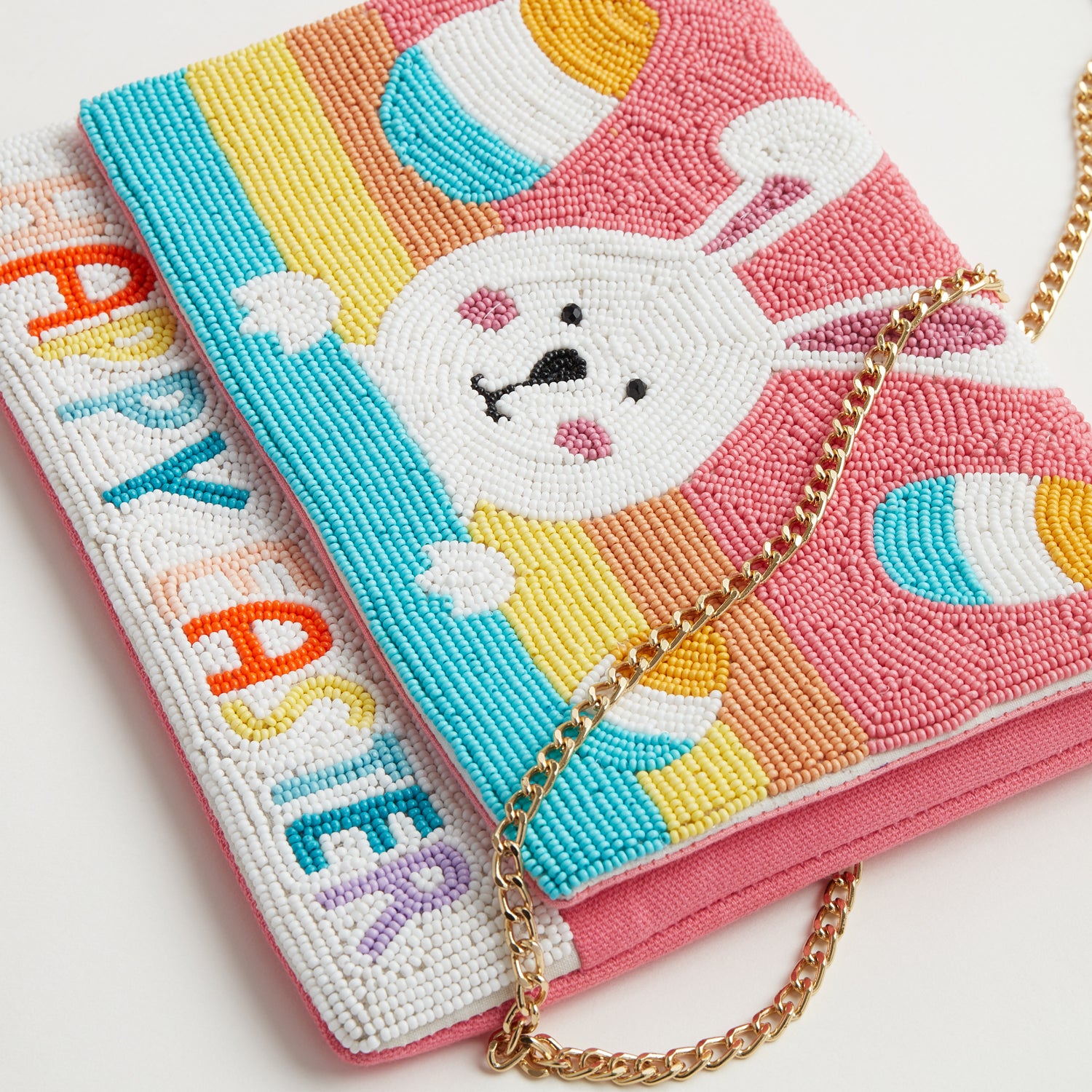 Easter Bunny Indian Beaded Clutch Bag