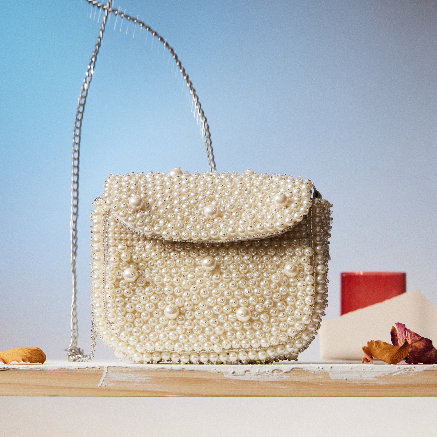 All Over Pearl Beaded Mini Bag