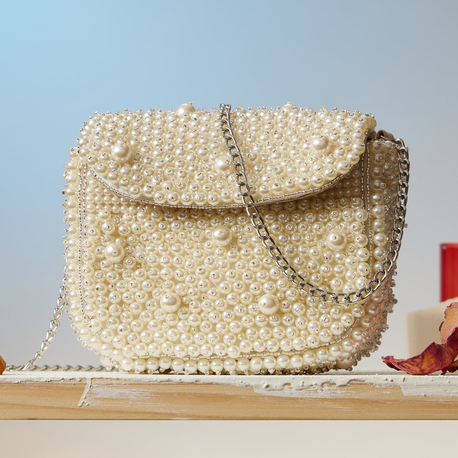 All Over Pearl Beaded Mini Bag