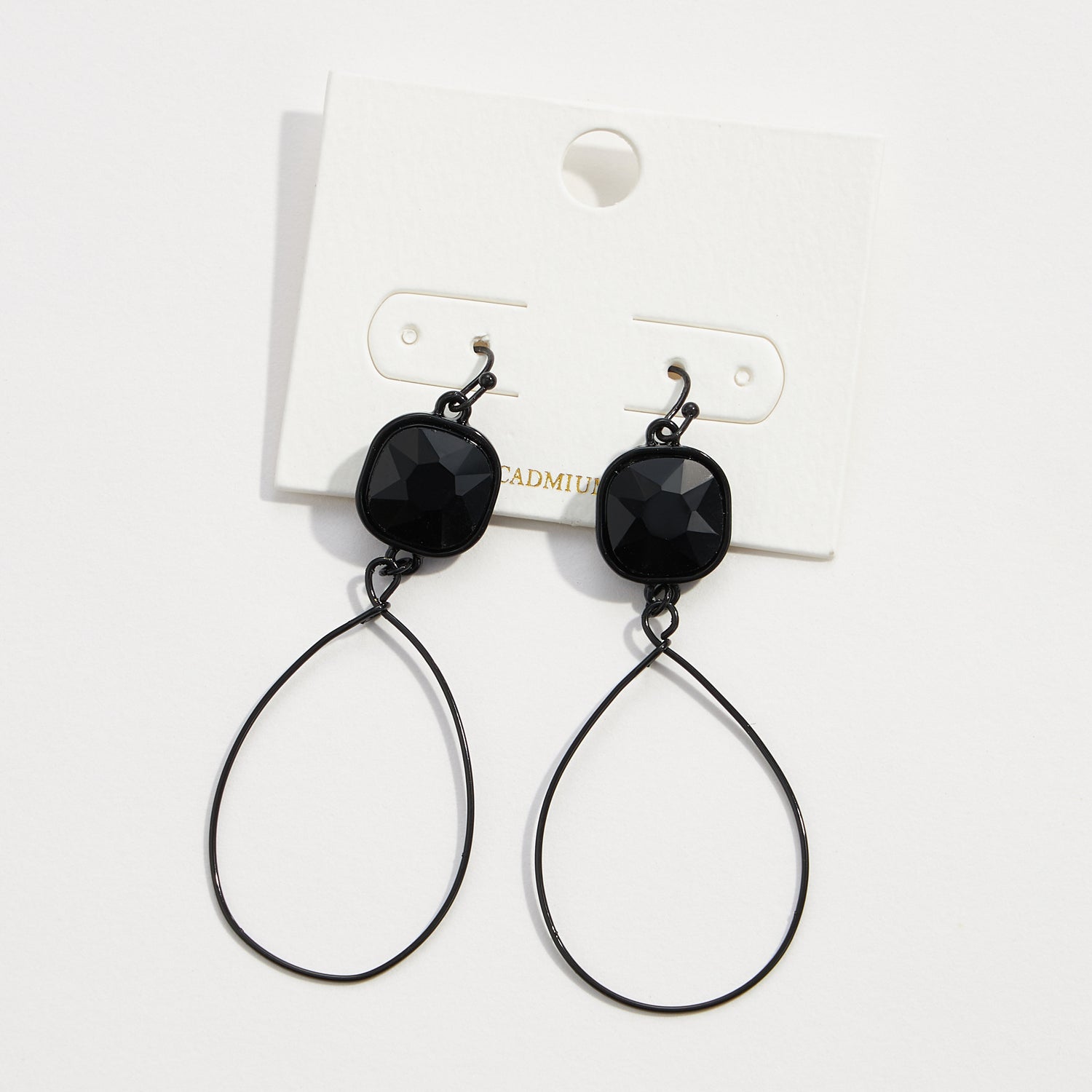 Square Crystal Teardrop Earrings