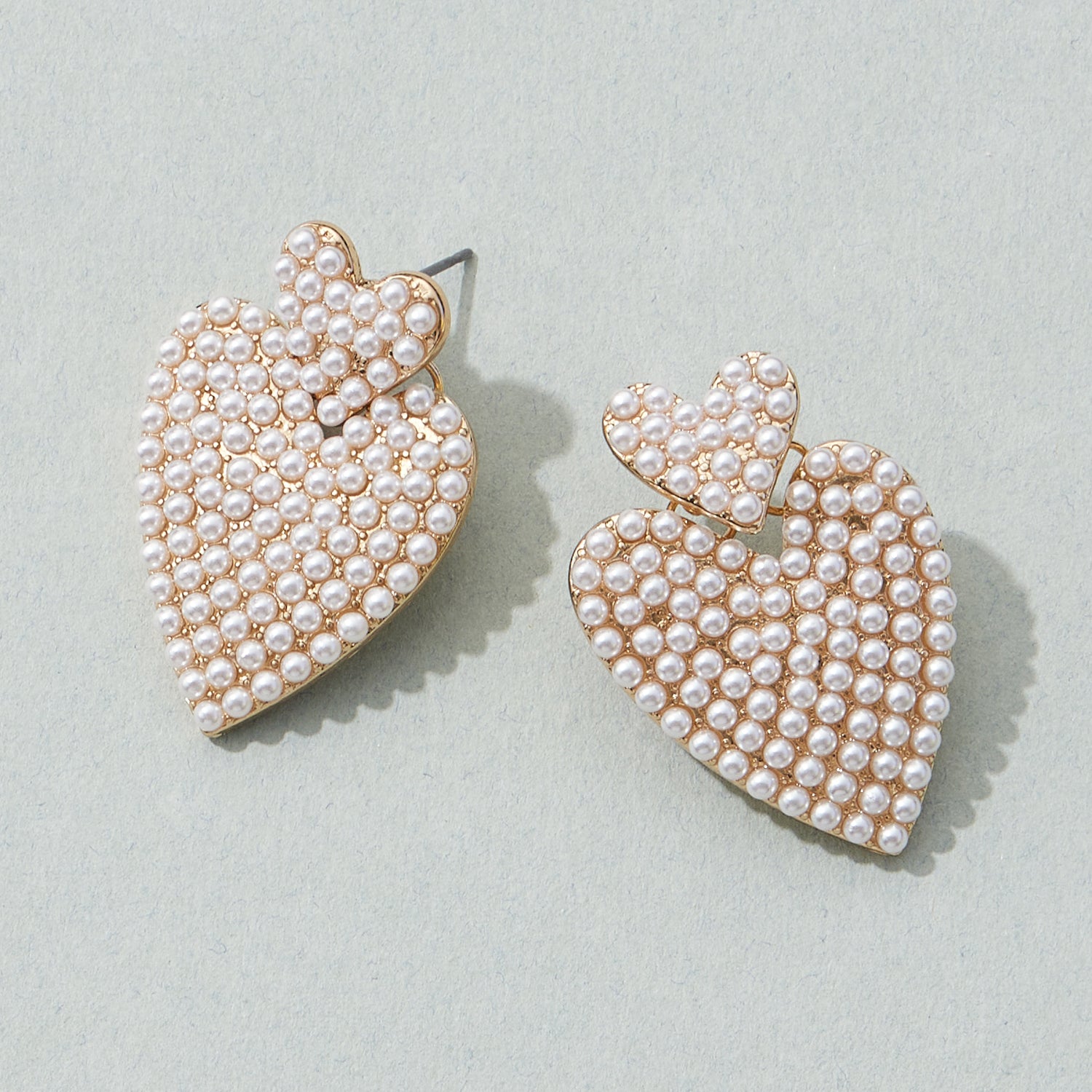 Sparkling Heart Rhinestone Hoop Earrings