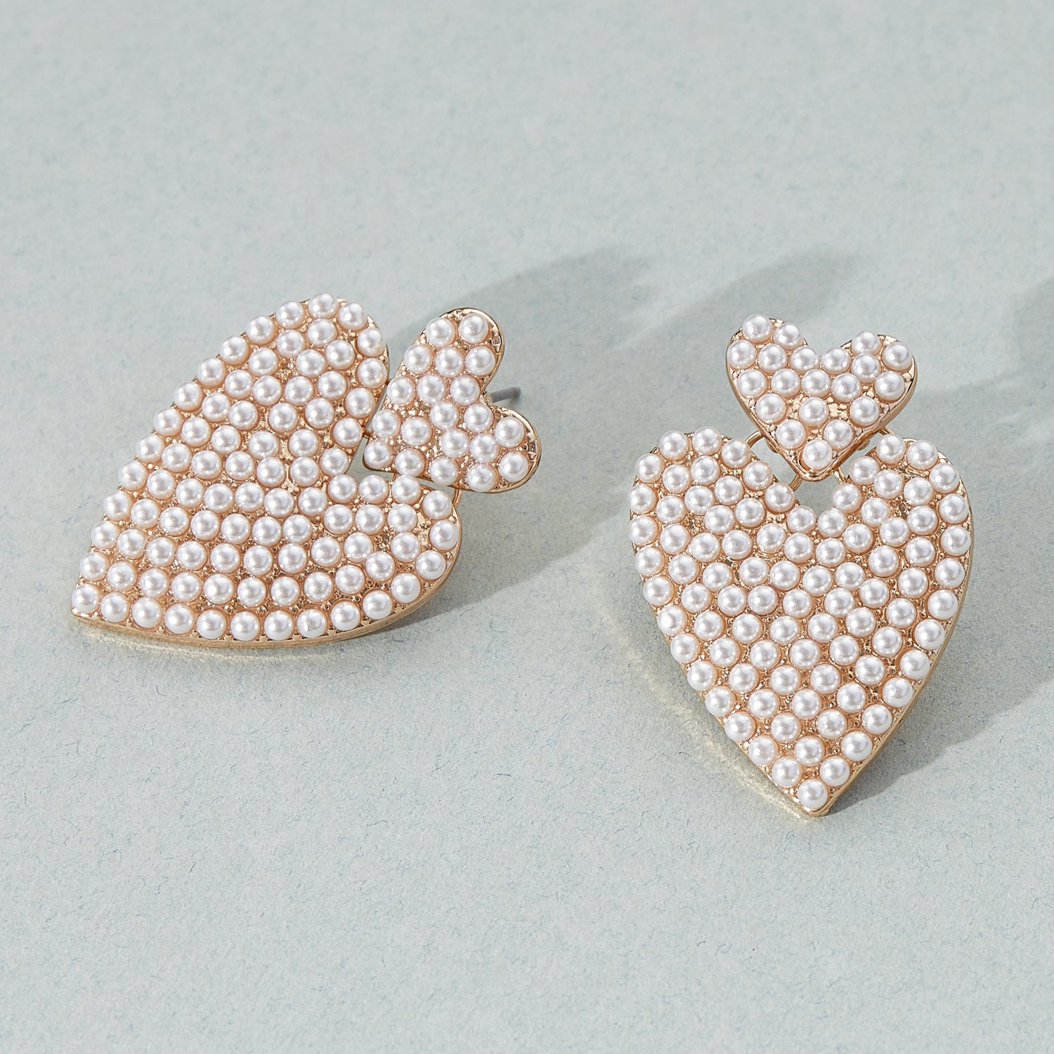 Sparkling Heart Rhinestone Hoop Earrings