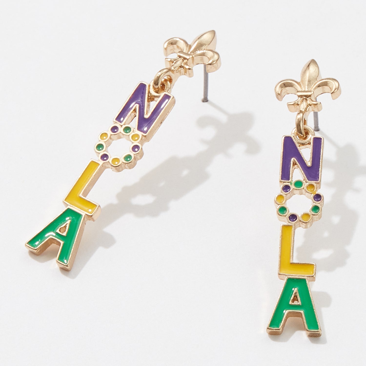 Mardi Gras New Orleans Enamel Post Earrings