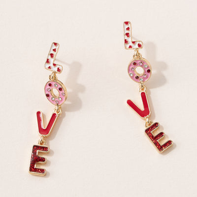 "Love" Linear Earrings for Valentine's Day or Special Day