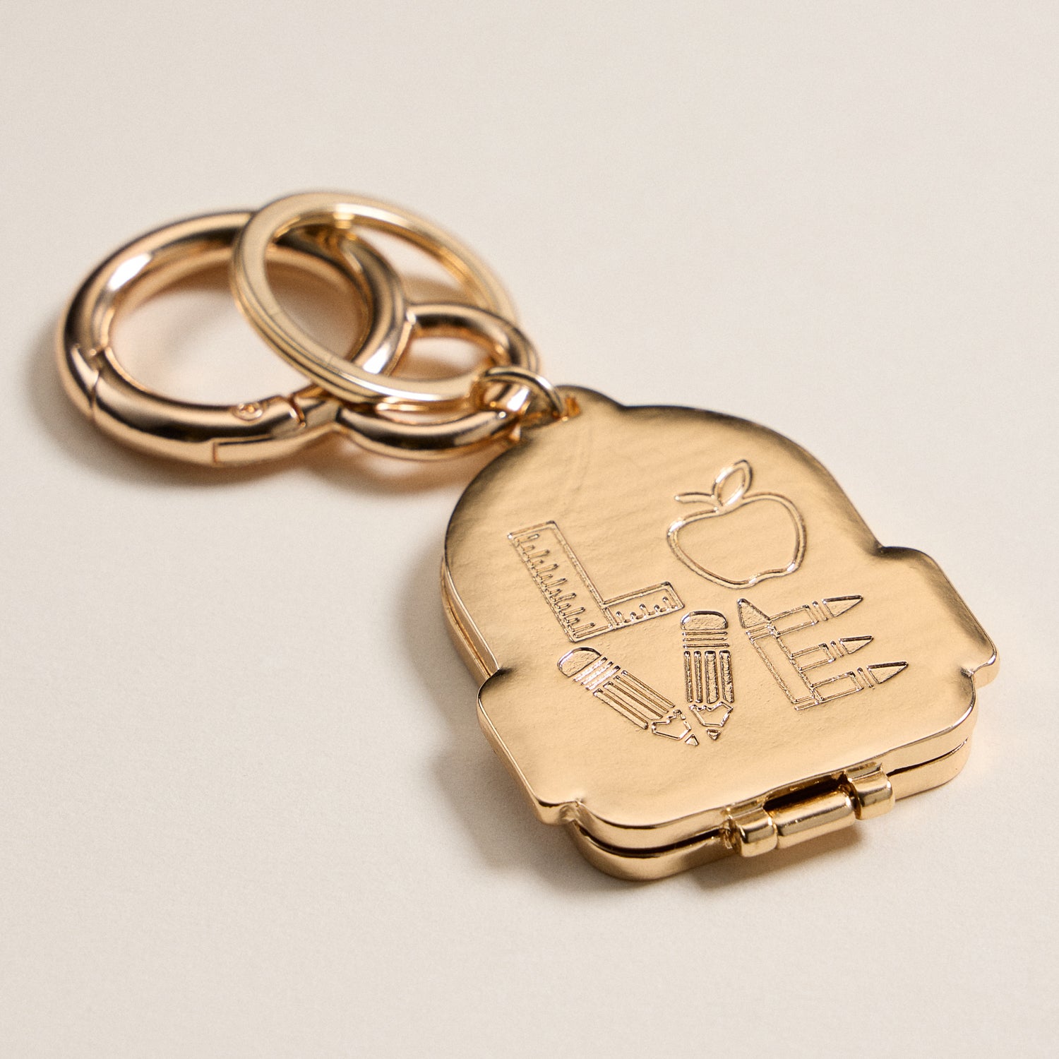 Mini Gold Backpack Keychain with Academic Charms