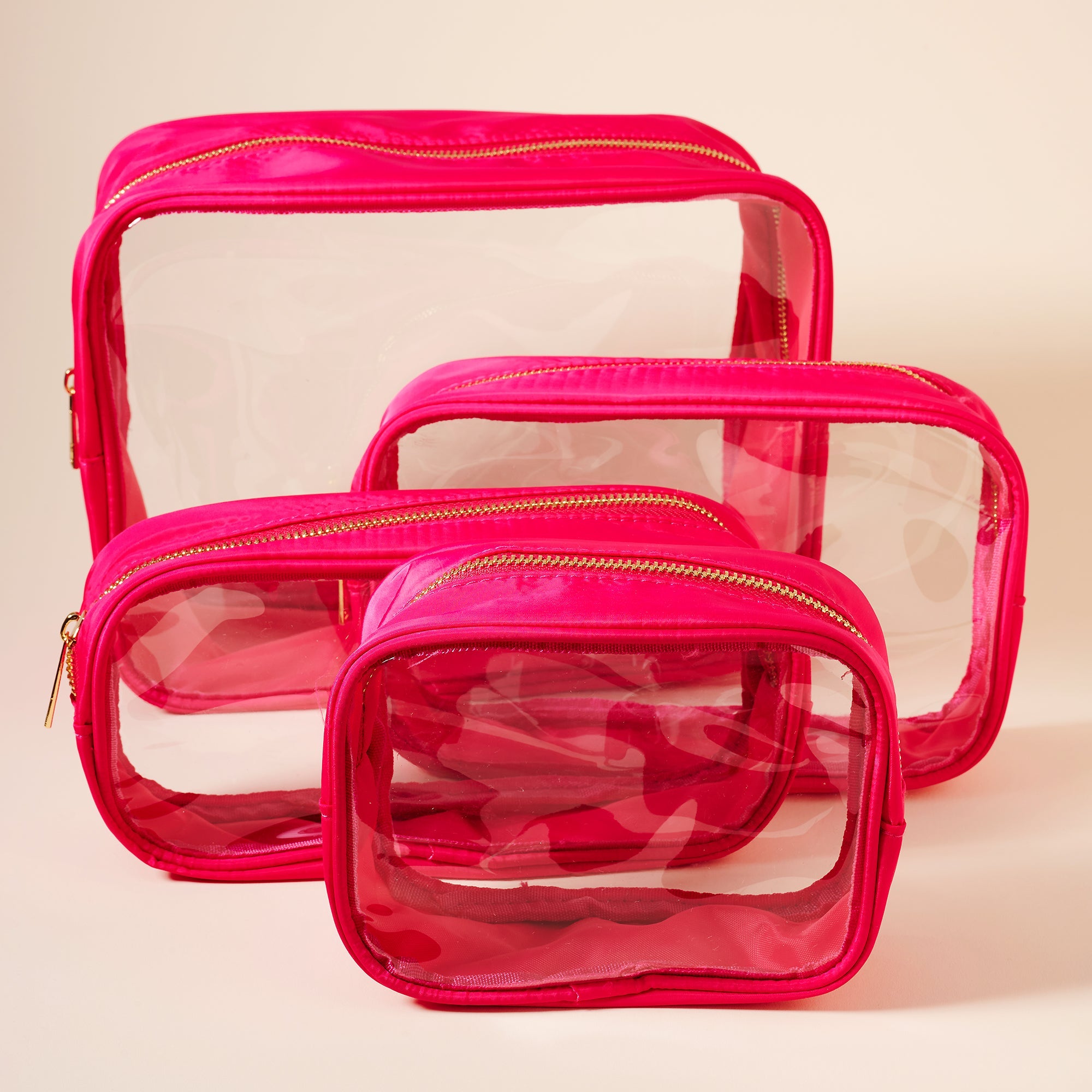 Practical Clear Cosmetic Bag Set (4-Piece)