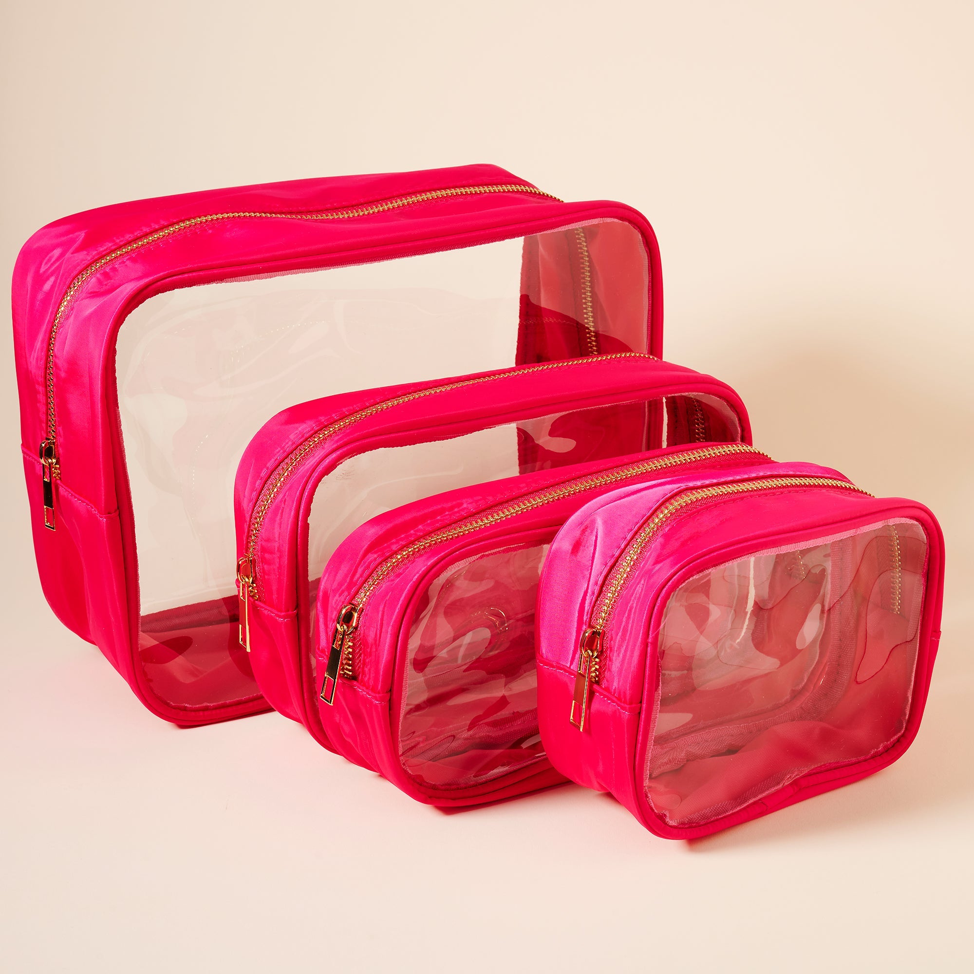 Practical Clear Cosmetic Bag Set (4-Piece)